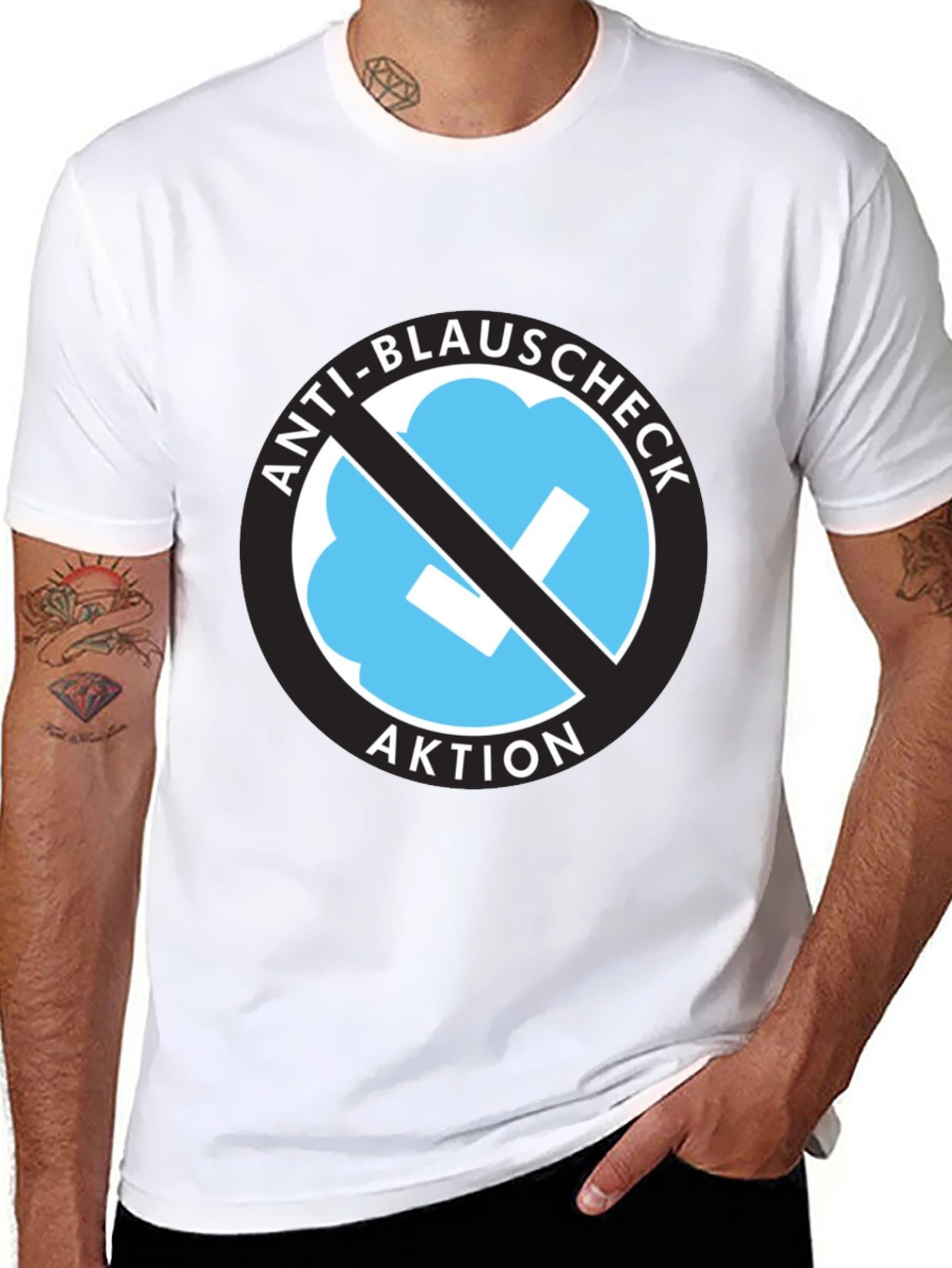 Black Anti-Blauschcheck T-Shirt view 8