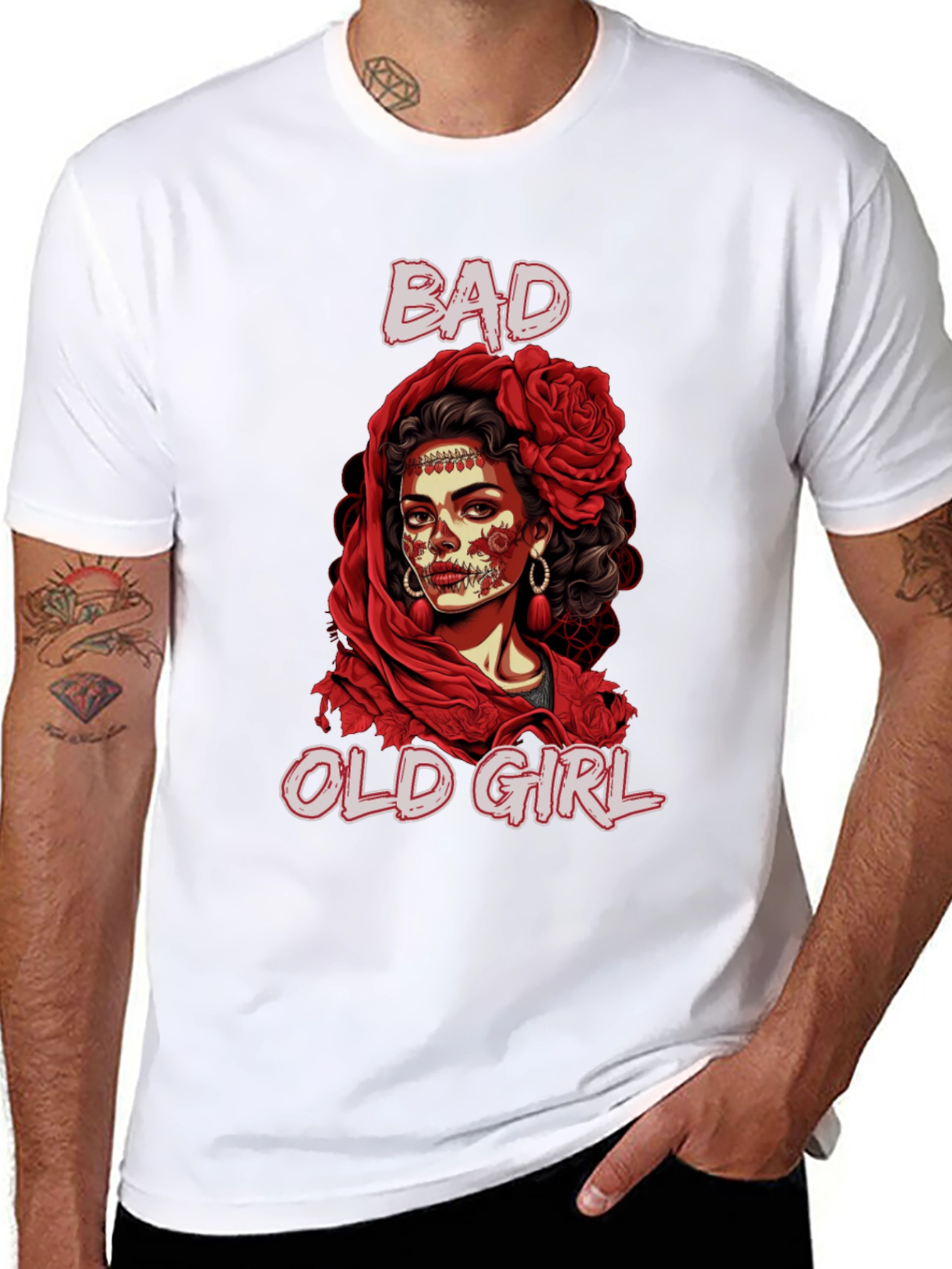 Black Bad Old Girl Graphic Tee view 8