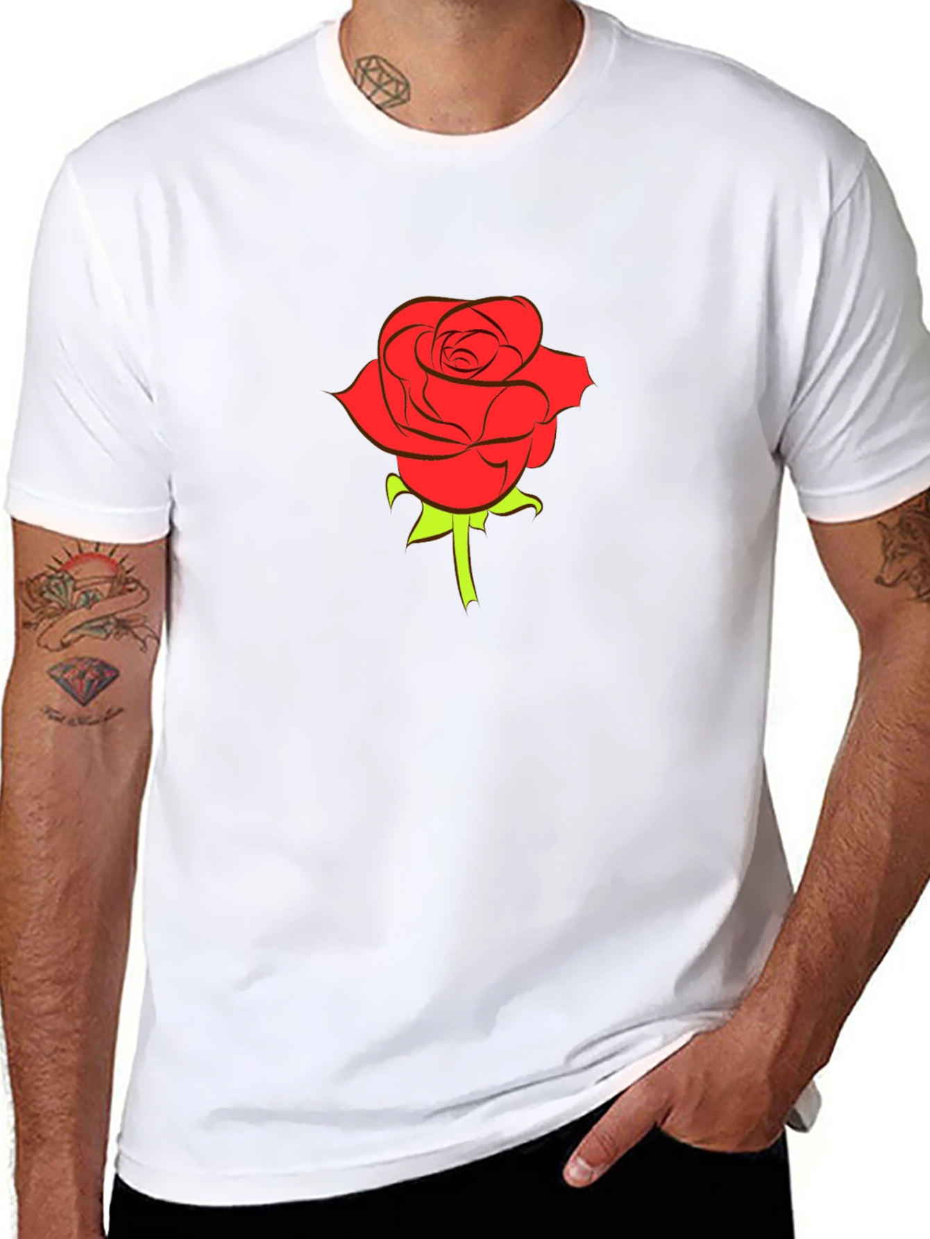 Black Black Rose Graphic Tee - Stylish Menswear view 8