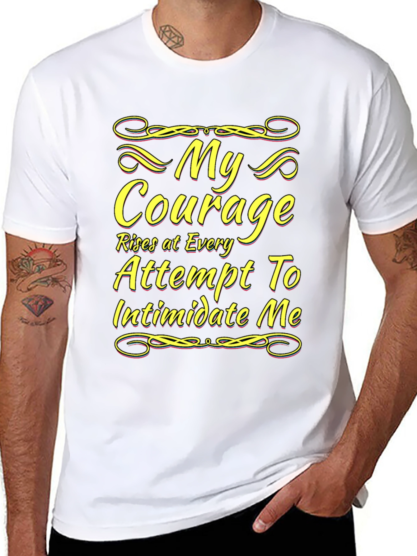 Black My Courage Statement T-Shirt view 8
