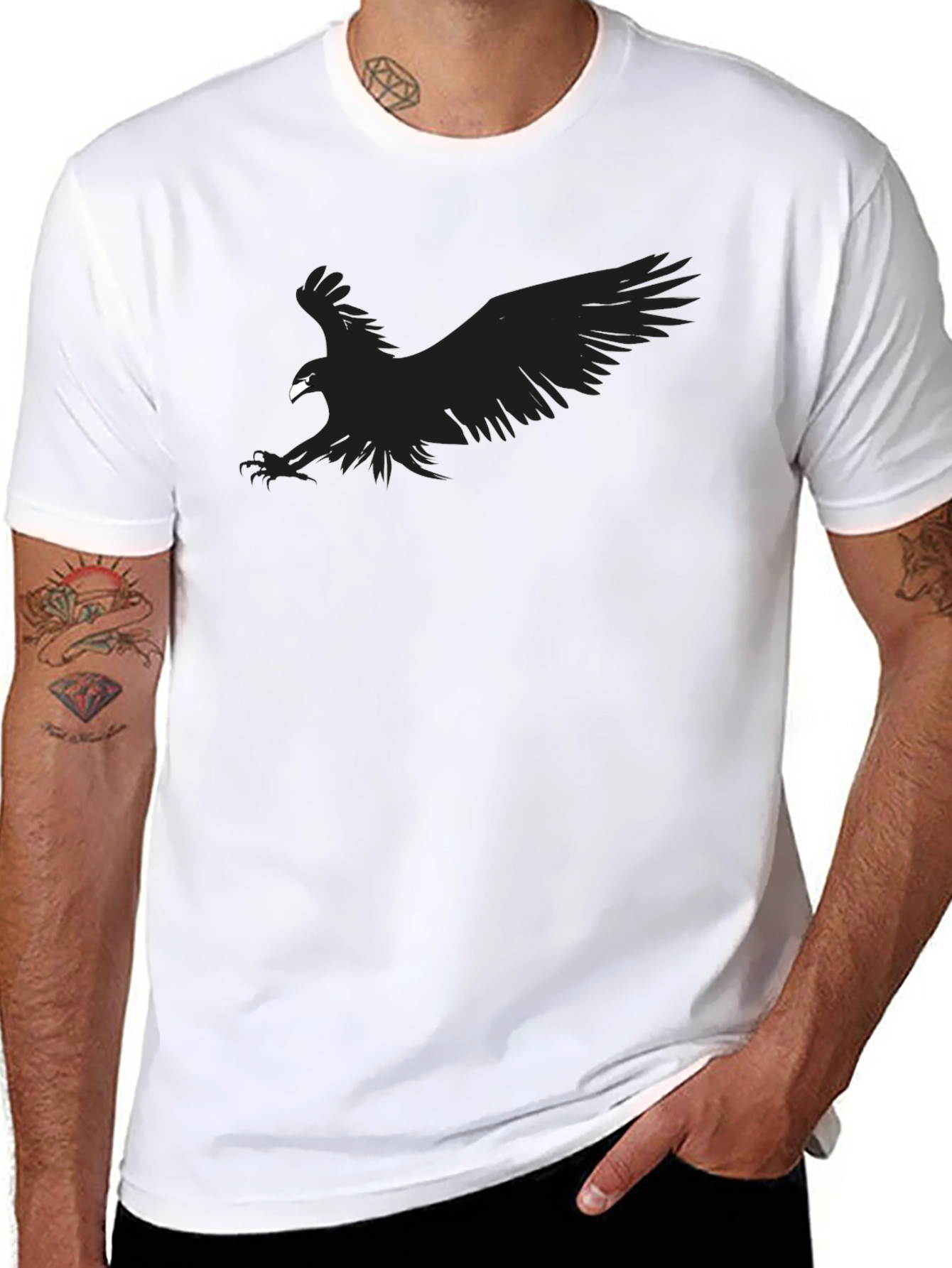 Black Eagle Graphic Black T-Shirt - Stylish Men's Tee view 8