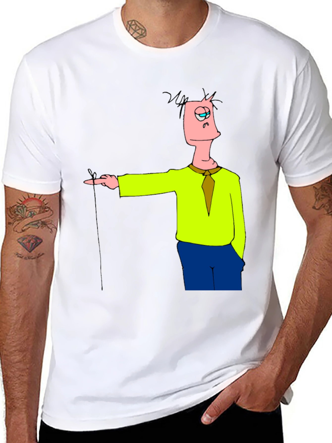 Black Cartoon Character Black T-Shirt view 8