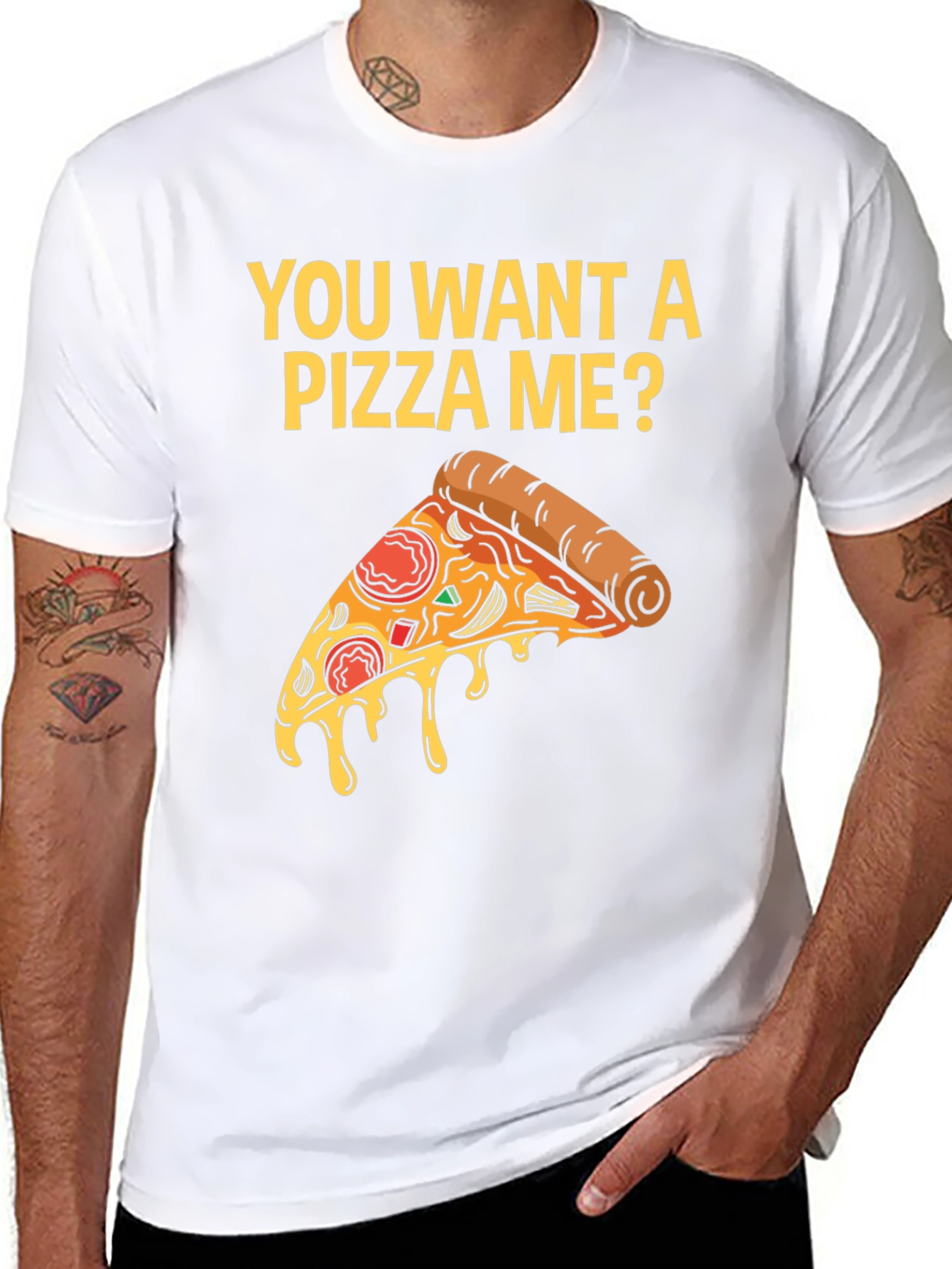 Black You Want A Pizza Me? T-Shirt view 8