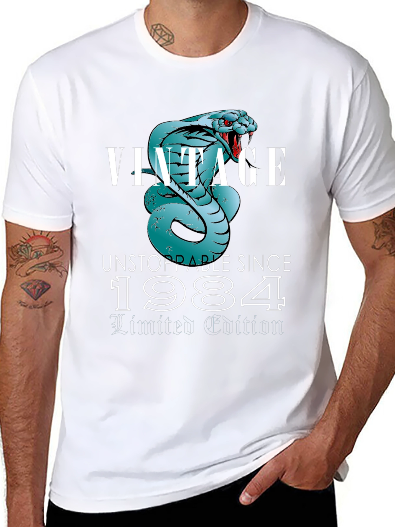 Black Vintage 1984 Limited Edition Snake T-Shirt view 8