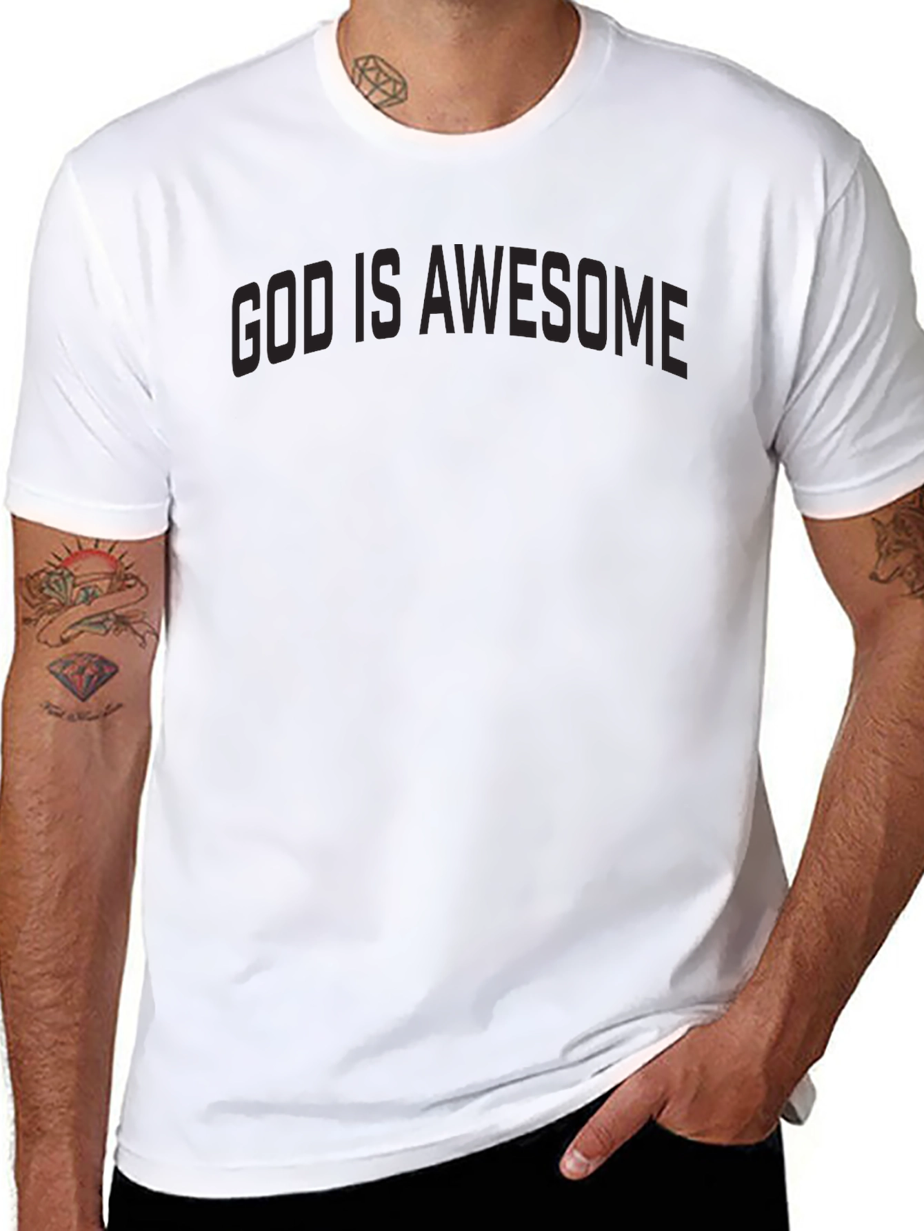 Black God is Awesome Black Tee - Christian Apparel view 8