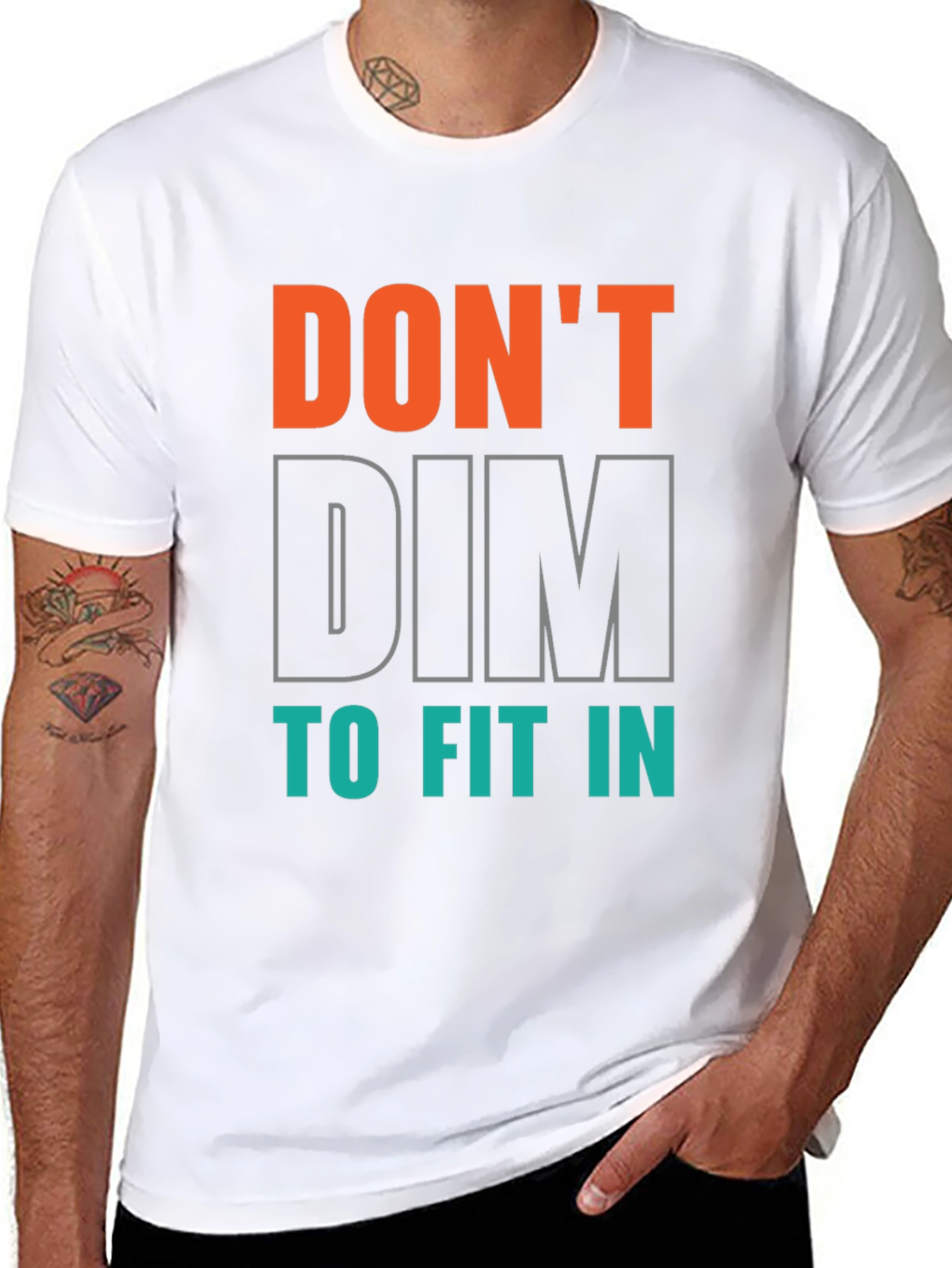 Black Don't Dim to Fit In Graphic Tee - Black view 8