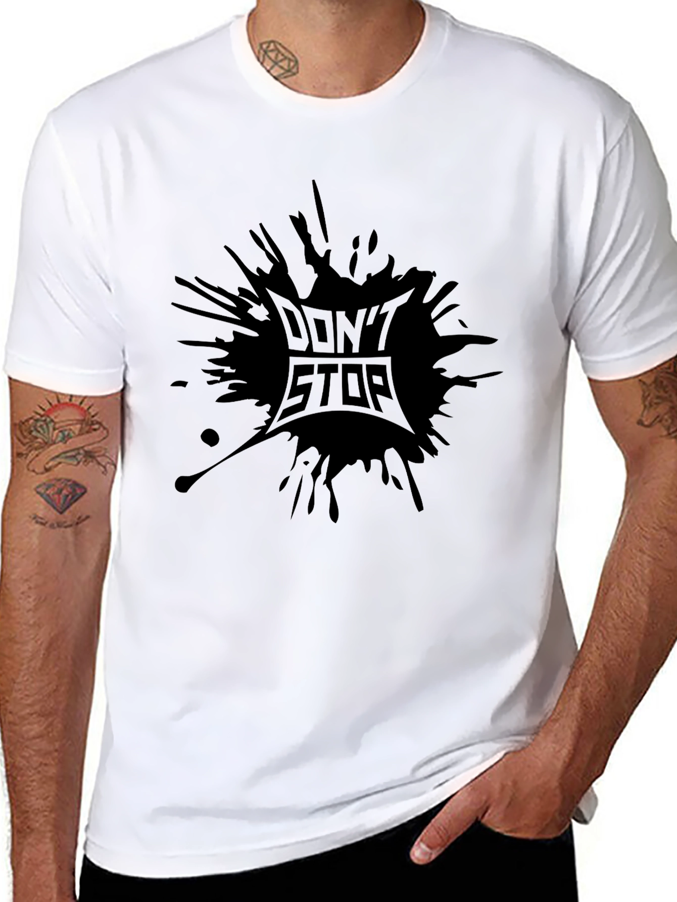 Black Men's Black Don't Stop Graphic Tee view 8