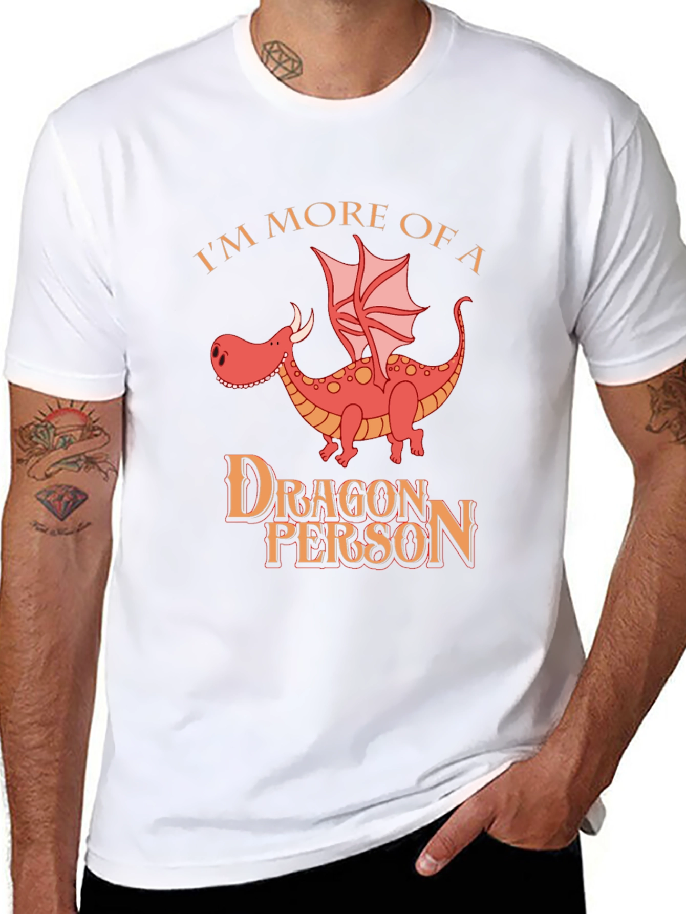 Black Dragon Person T-Shirt: Funny Dragon Lover Tee view 8
