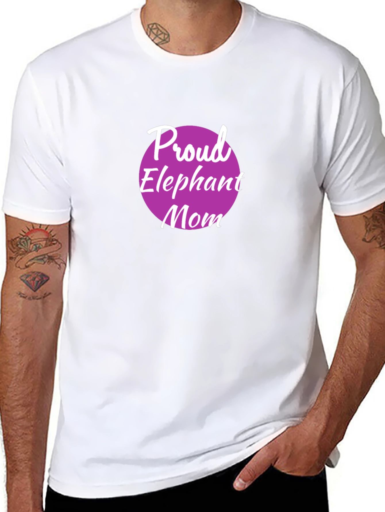 Black Proud Elephant Mom Graphic Tee - Black view 8