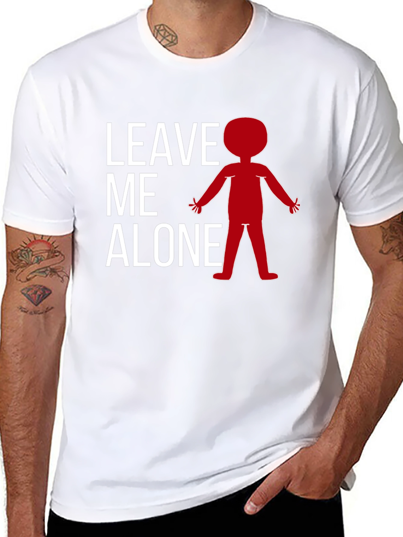 Black Leave Me Alone T-Shirt - Funny Graphic Tee view 8