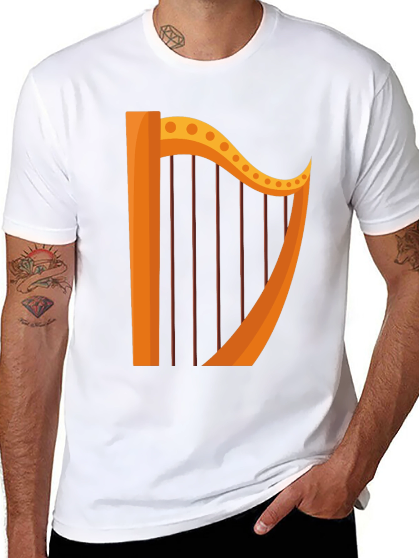 Black Harp Graphic Black T-Shirt view 8