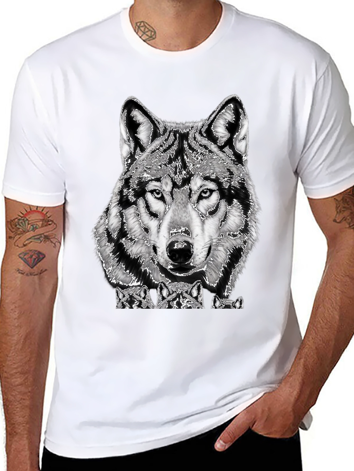 Wolf Pack Graphic Tee - Men's Black T-Shirt - 8