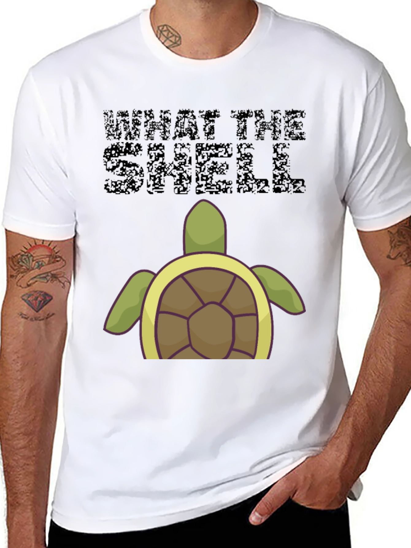 Black What the Shell Turtle T-Shirt view 8