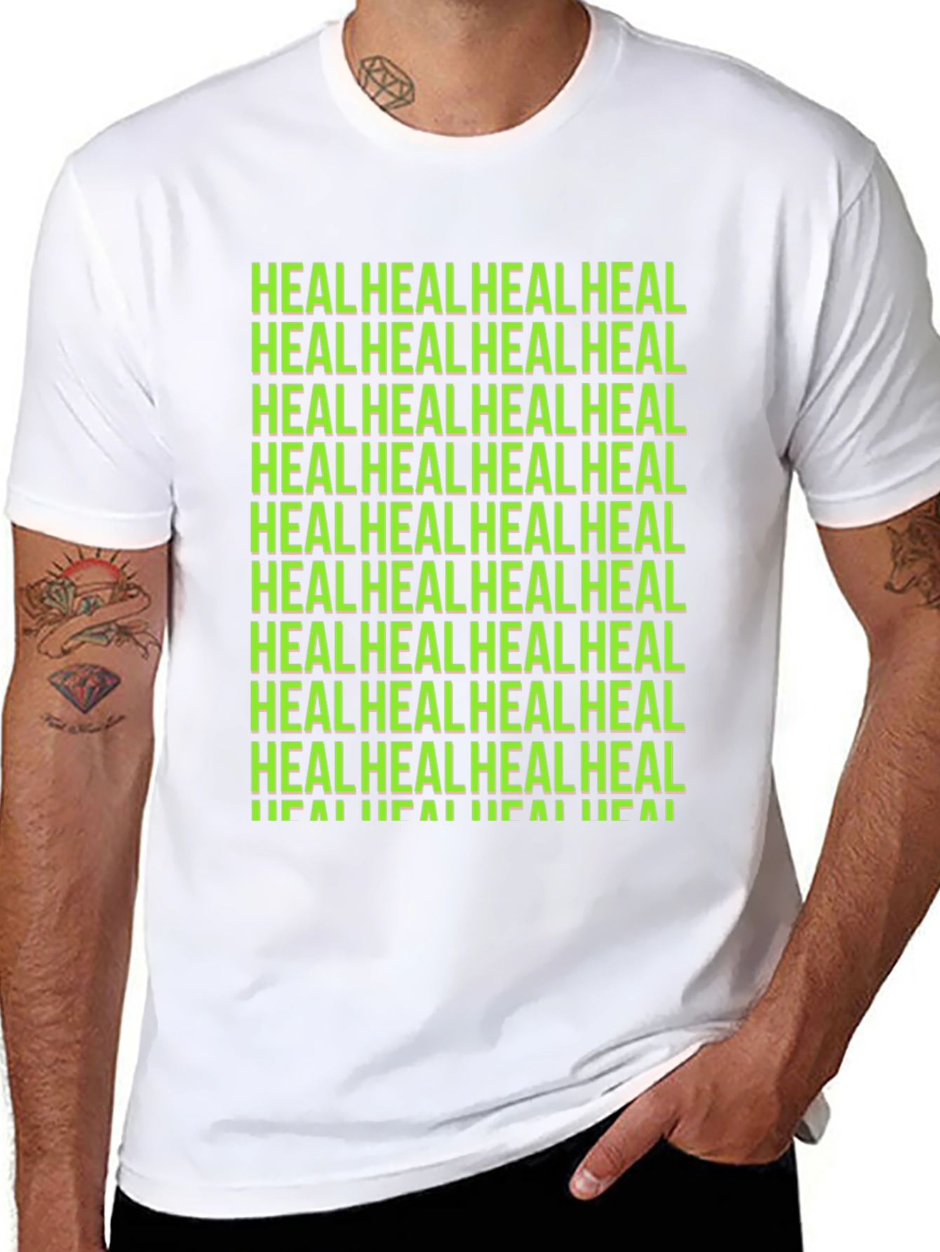 Black Heal Graphic Tee - Black Unisex T-Shirt view 8