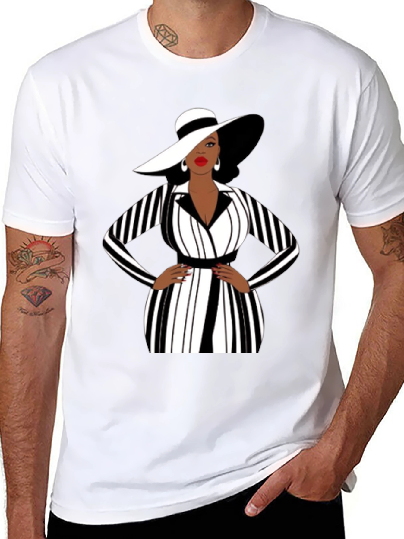 Black Sophisticated Lady Graphic Tee - Black view 8