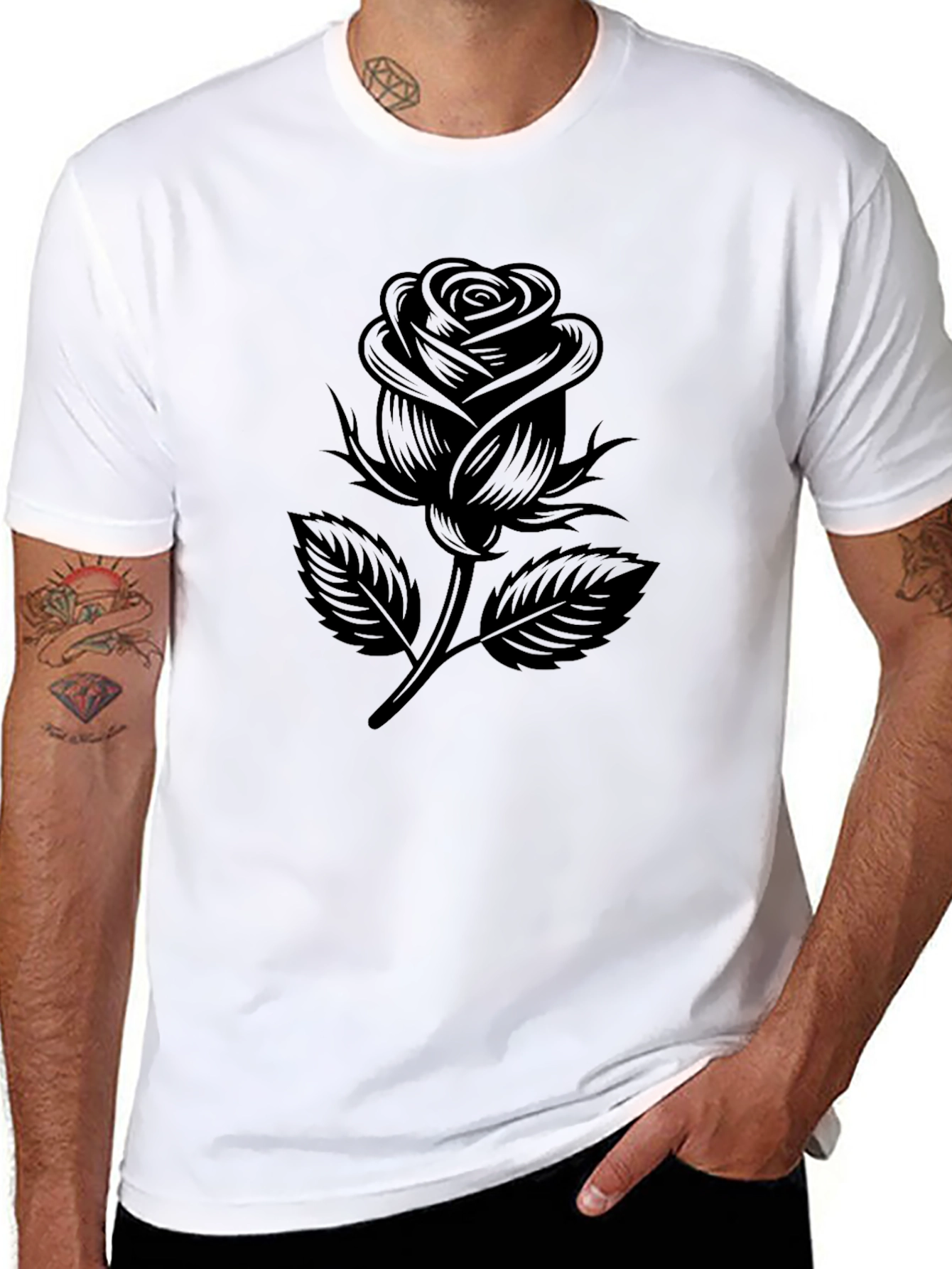 Black Black Rose Graphic T-Shirt view 8