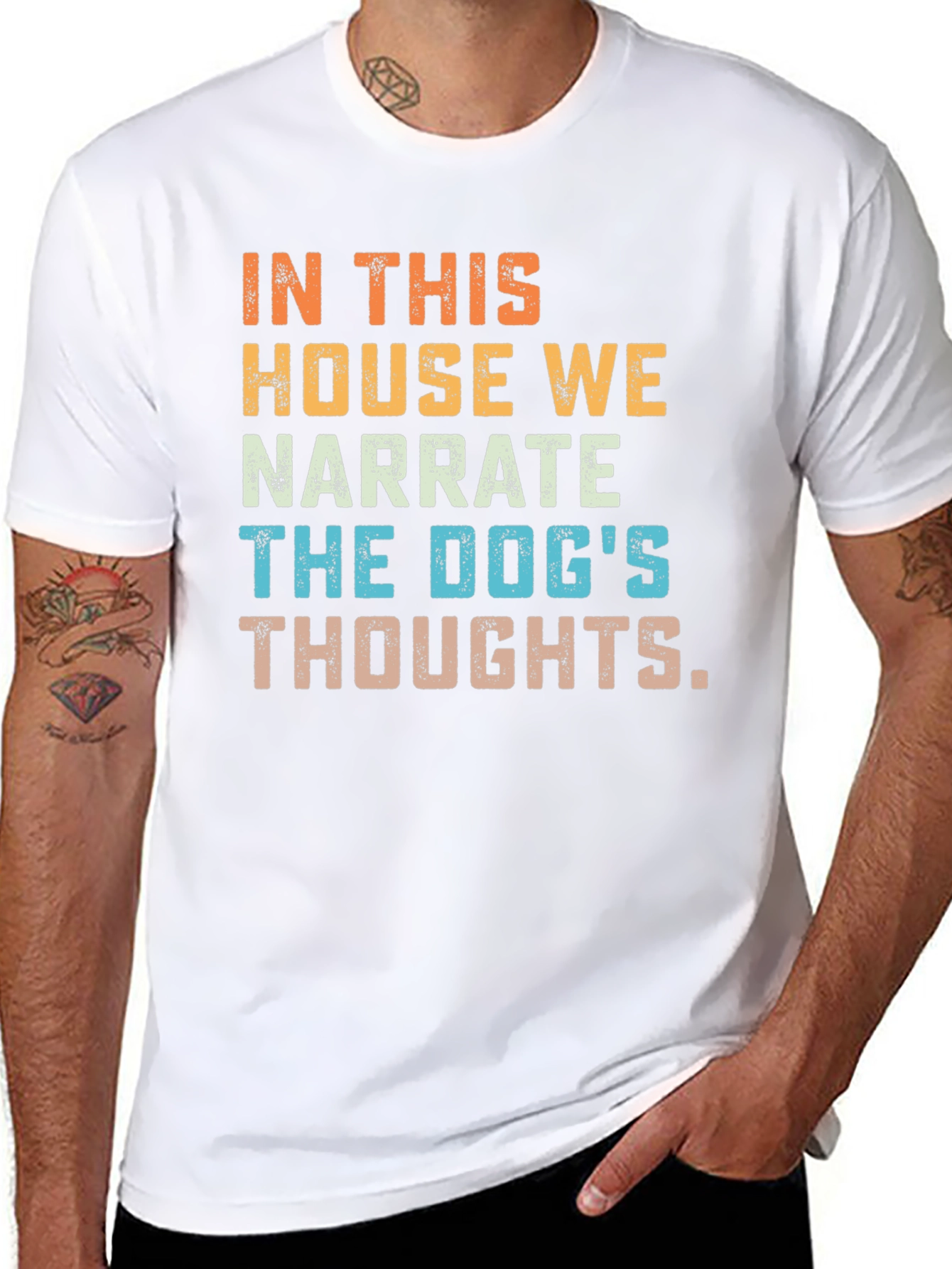 Black Narrate Dog's Thoughts T-Shirt Funny Pet Lover Tee view 8