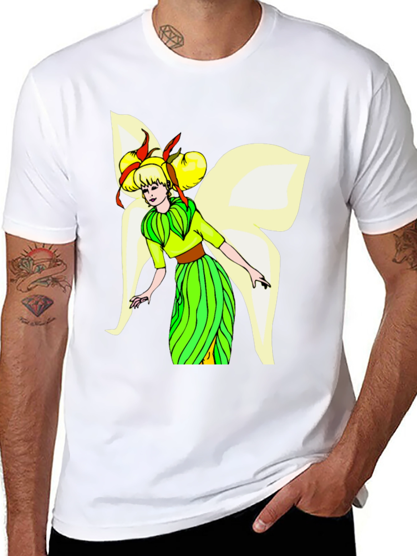 Black Fairy Graphic Black T-Shirt view 8