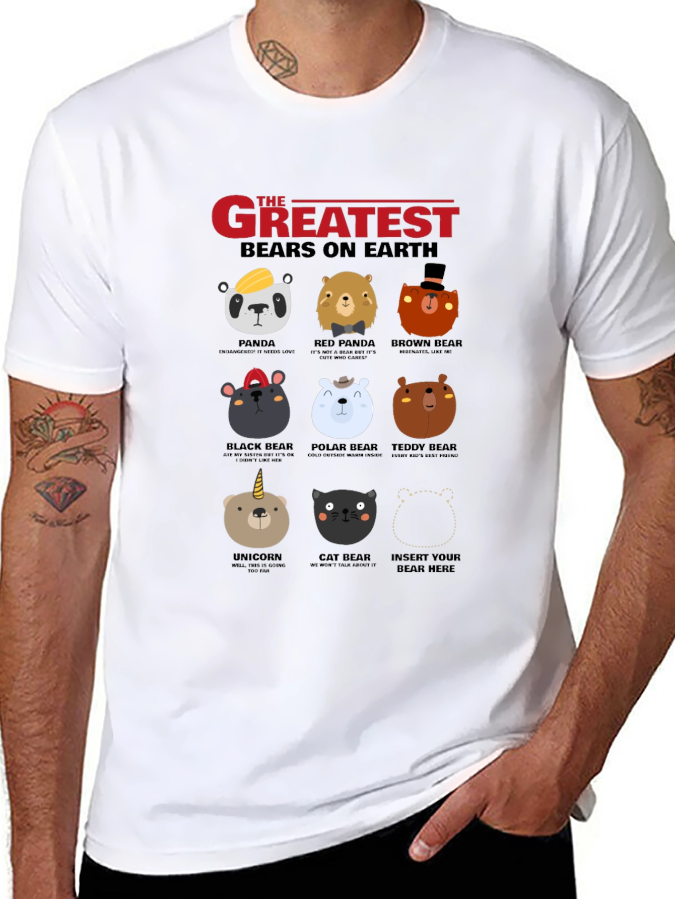 Black Greatest Bears on Earth Graphic T-Shirt view 8