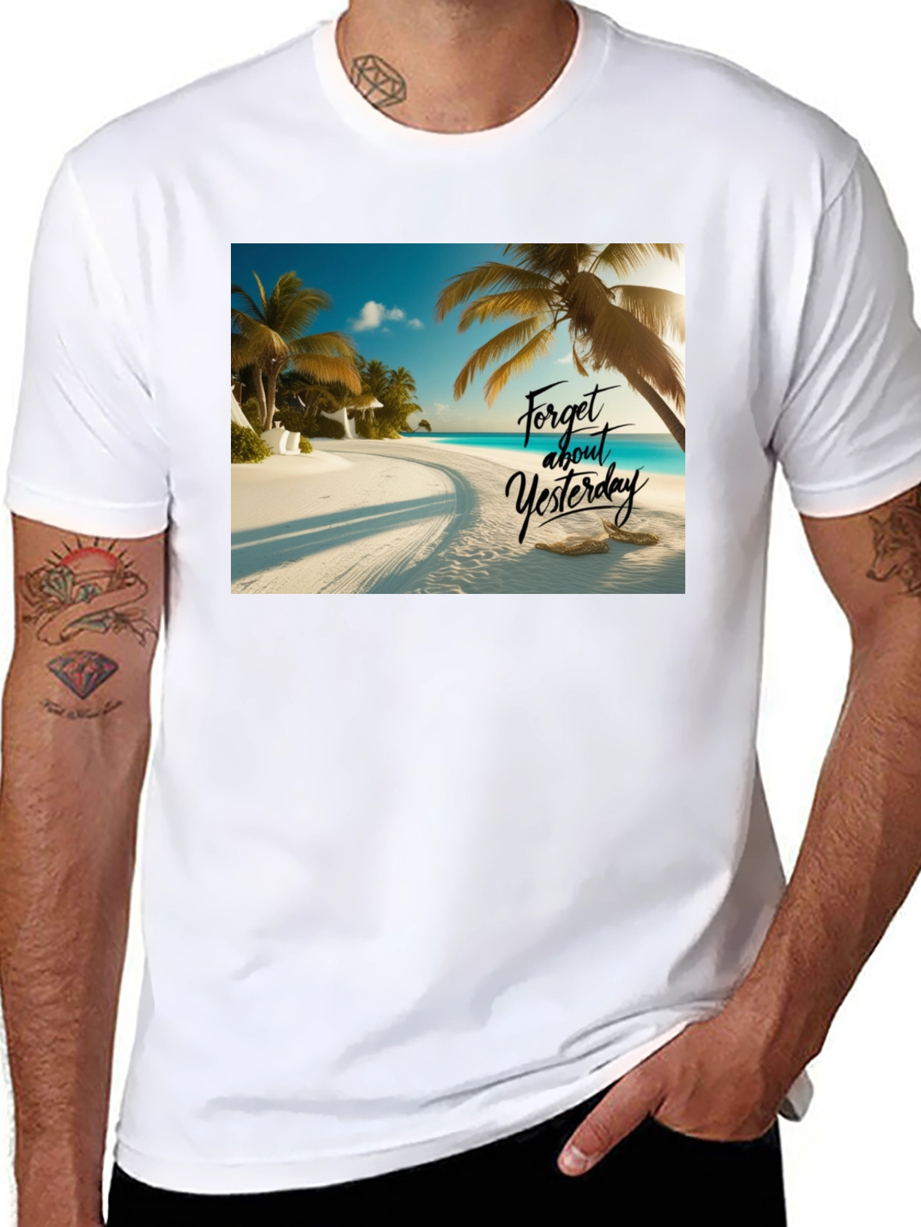 Beach Vibes Black T-Shirt - Forget Yesterday - 8