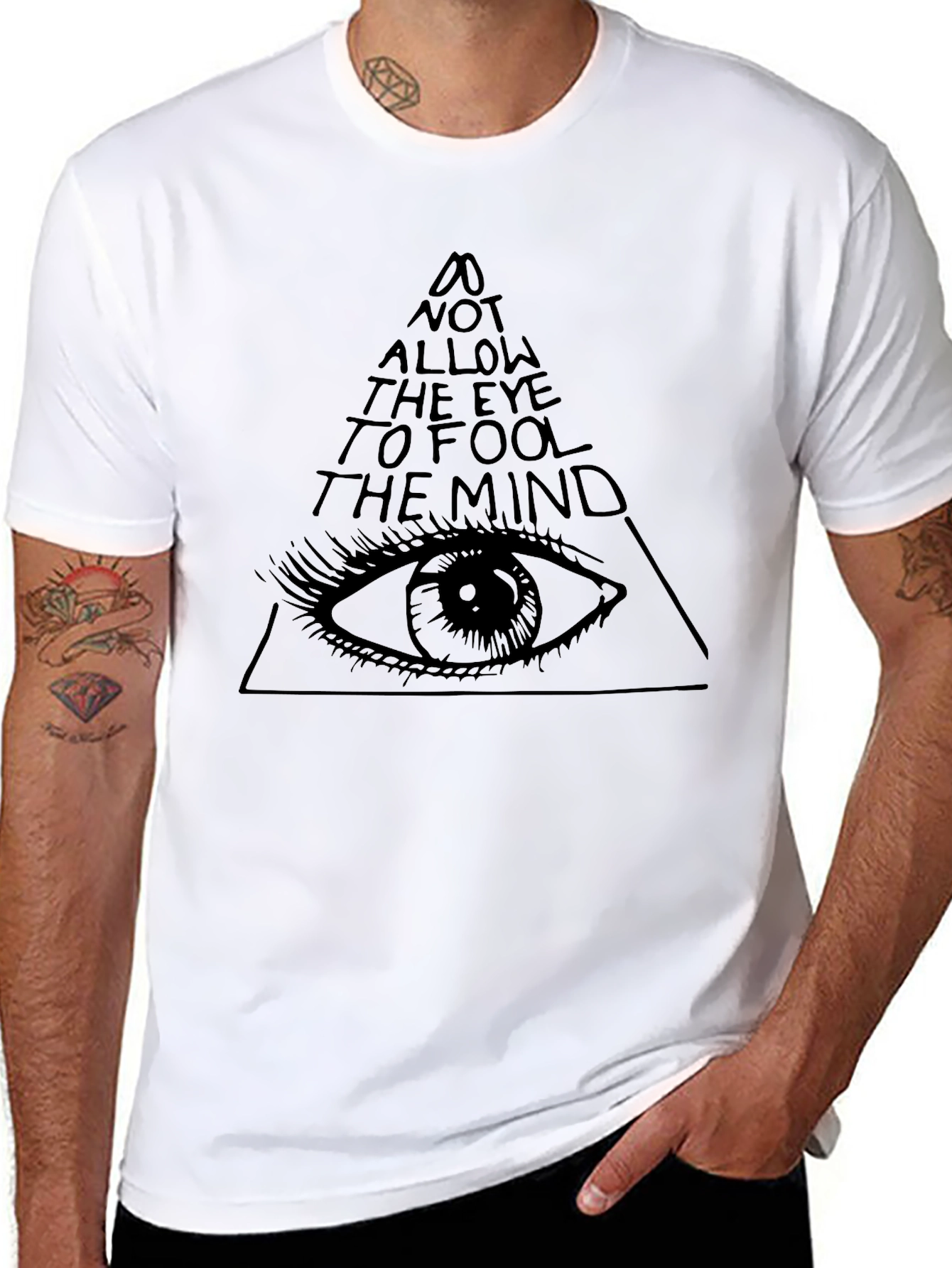 Black Eye & Pyramid Graphic Tee - Black T-Shirt view 8