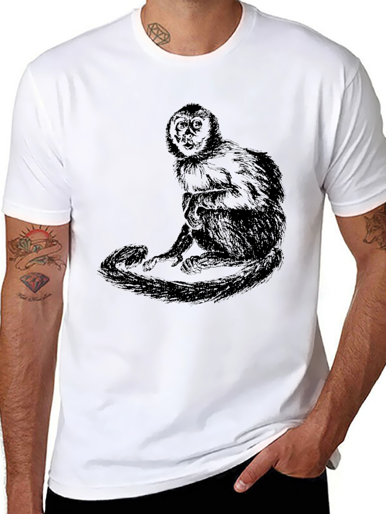 Black Monkey Graphic Black T-Shirt view 8