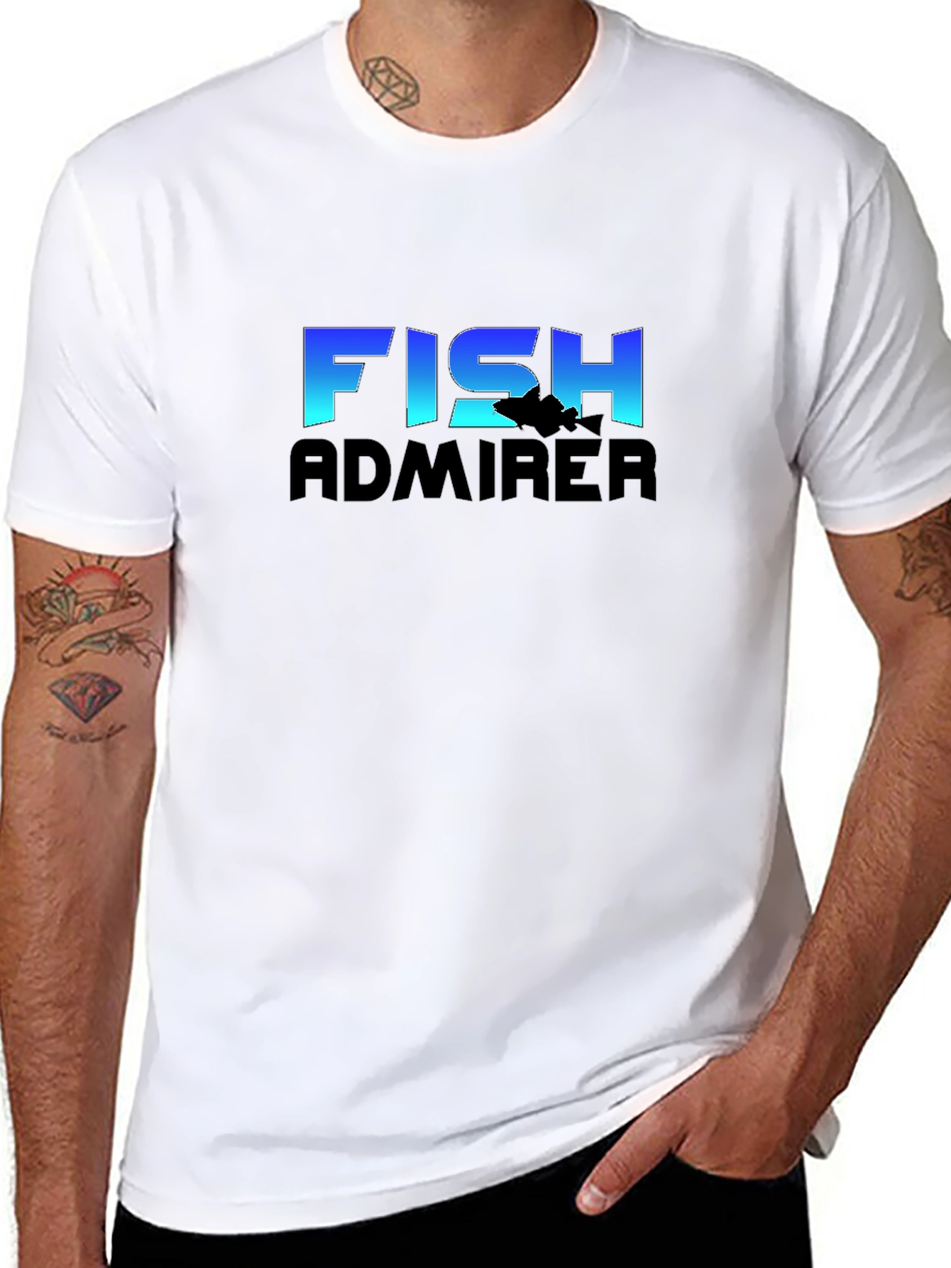 Black Fish Admirer Graphic Tee - Black Cotton Blend T-Shirt view 8