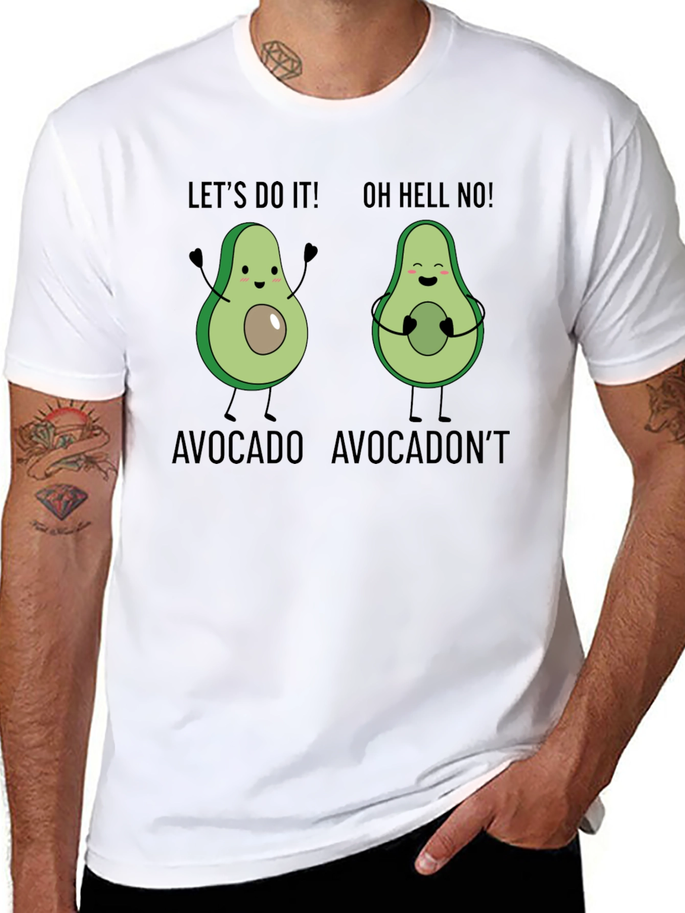 Black Avocado Humor Tee - Let's Do It! T-Shirt view 8