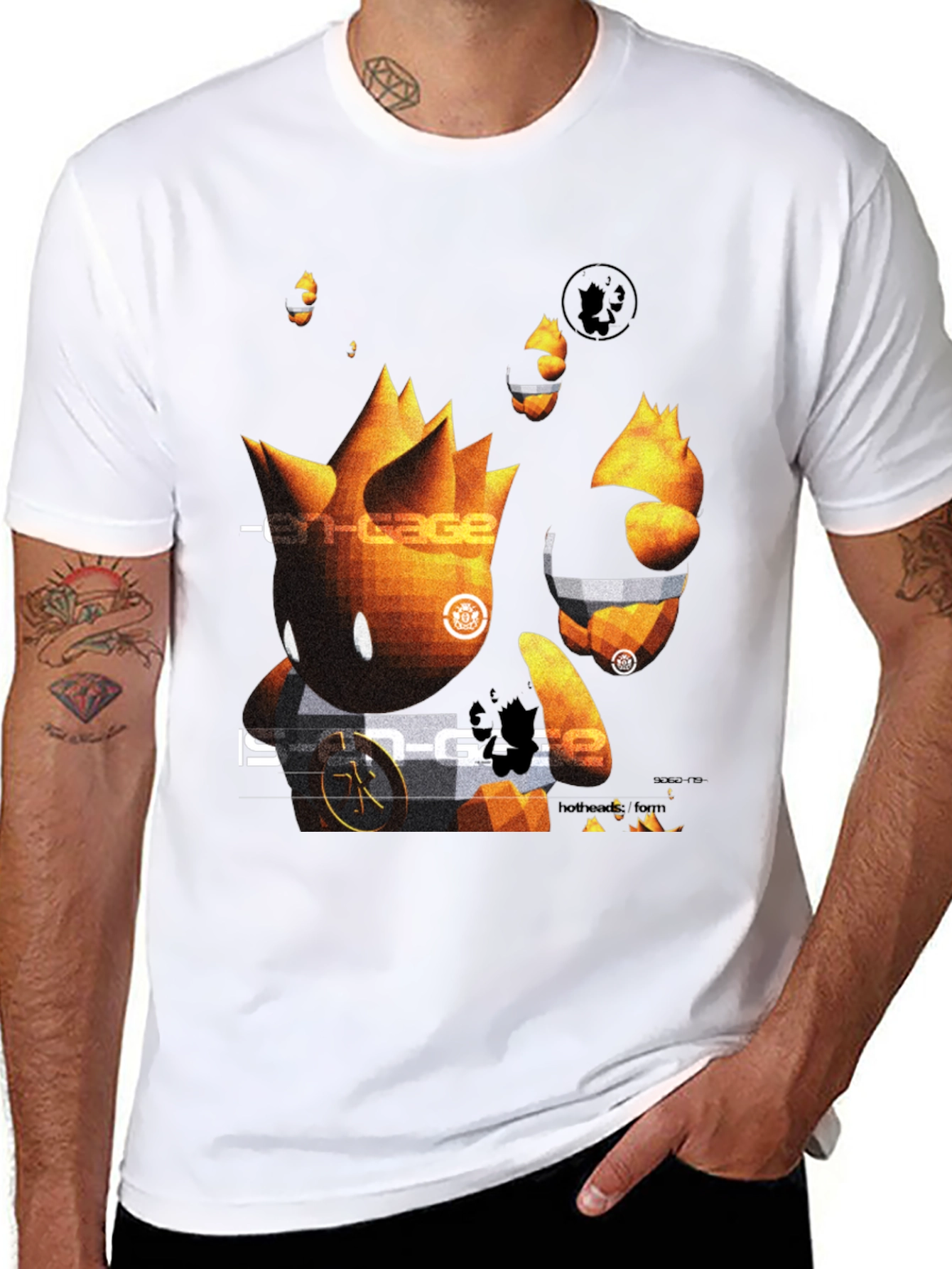 Black Abstract Graphic Print Black T-Shirt view 8