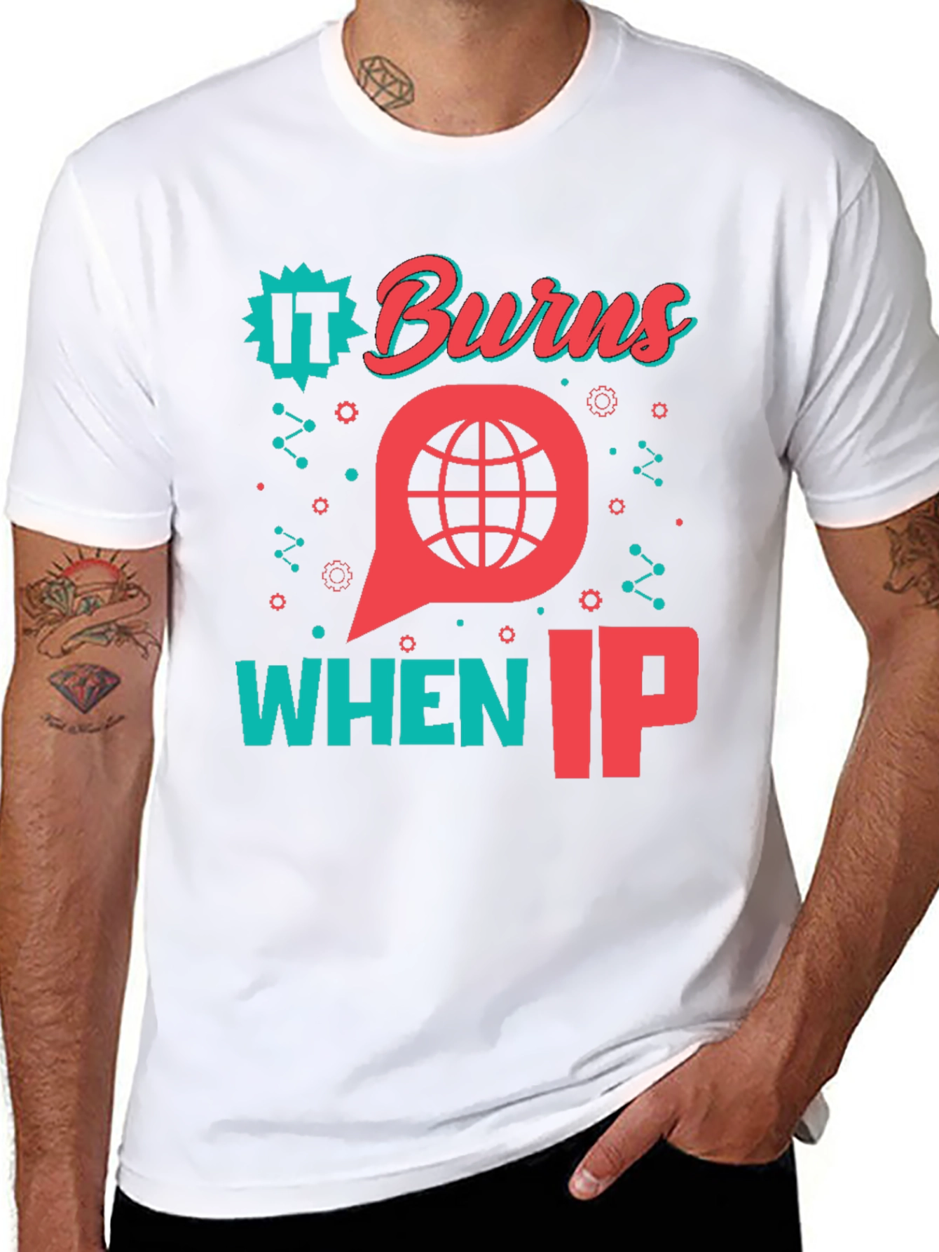 Black It Burns When IP T-Shirt - Funny Tech Geek Tee view 8