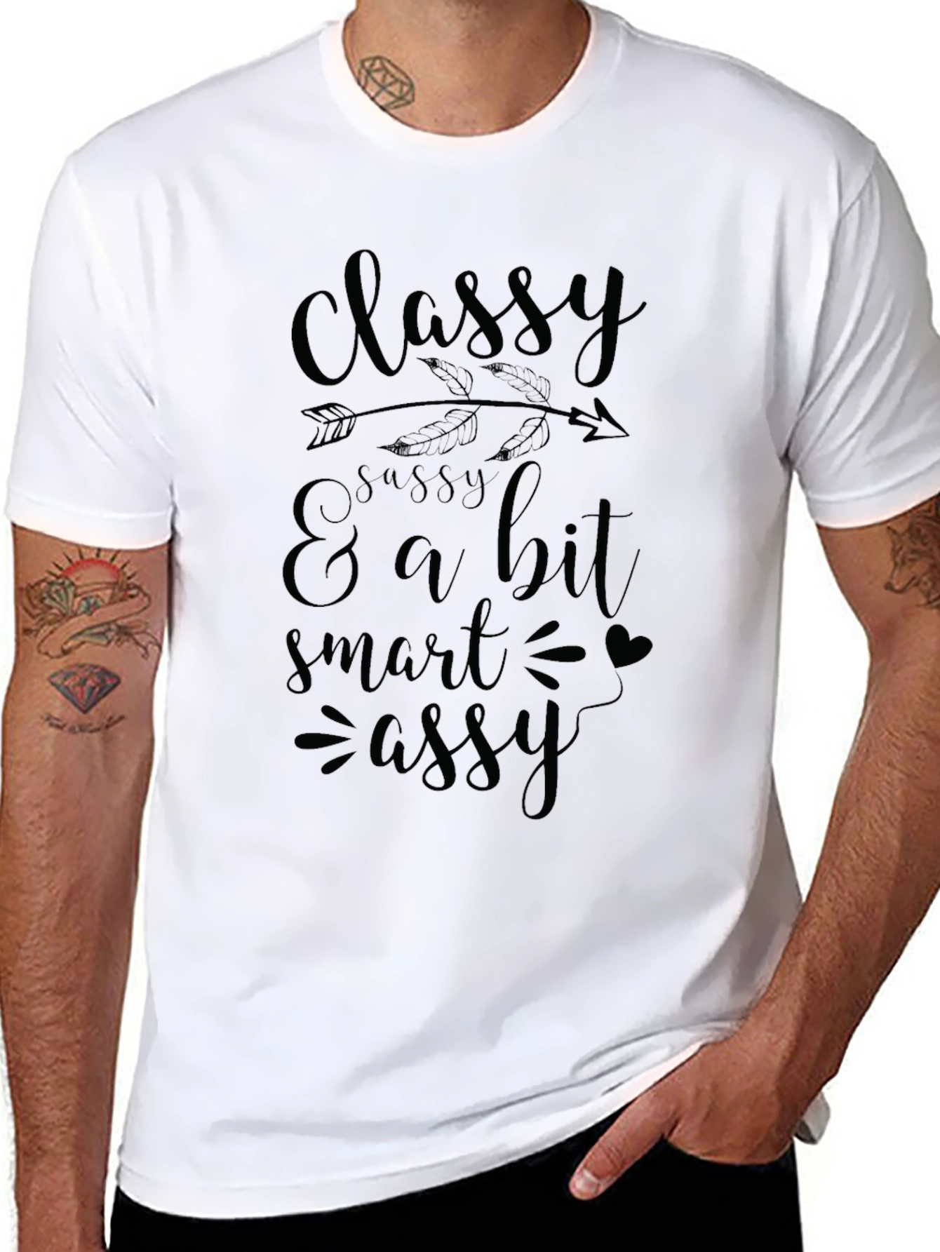 Black Classy Sassy & a Bit Smart Assy Graphic T-Shirt view 8