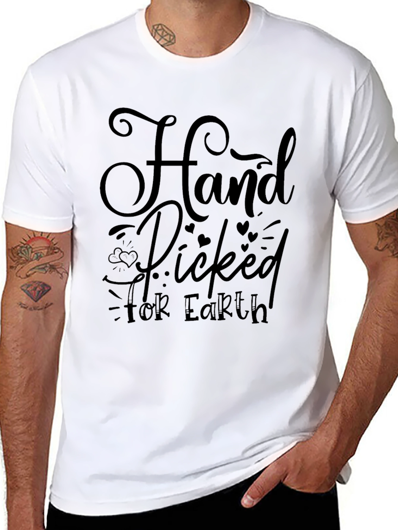 Black Hand Picked For Earth Graphic T-Shirt view 8