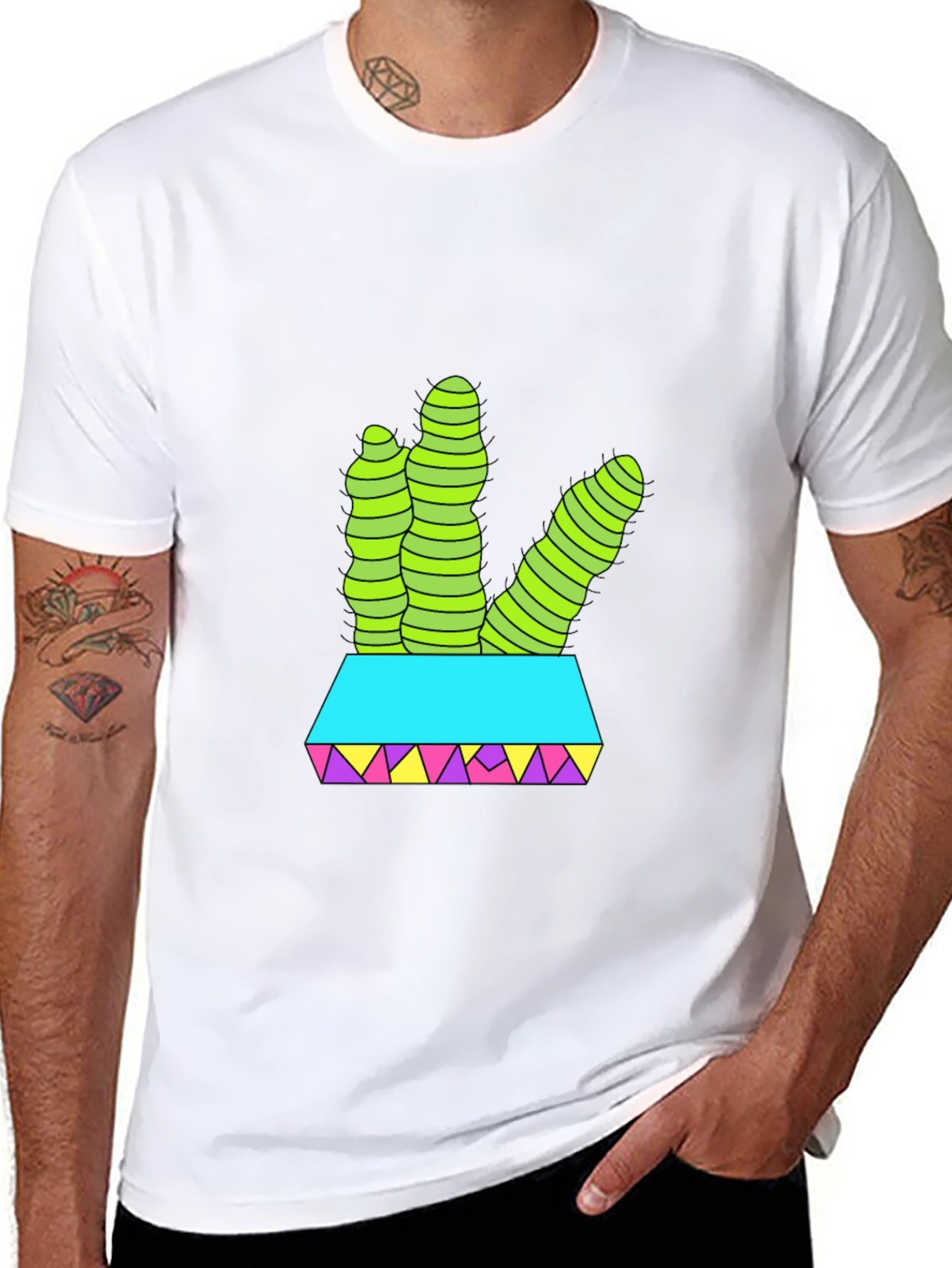 Black Cactus T-Shirt: Funky Desert Style view 8