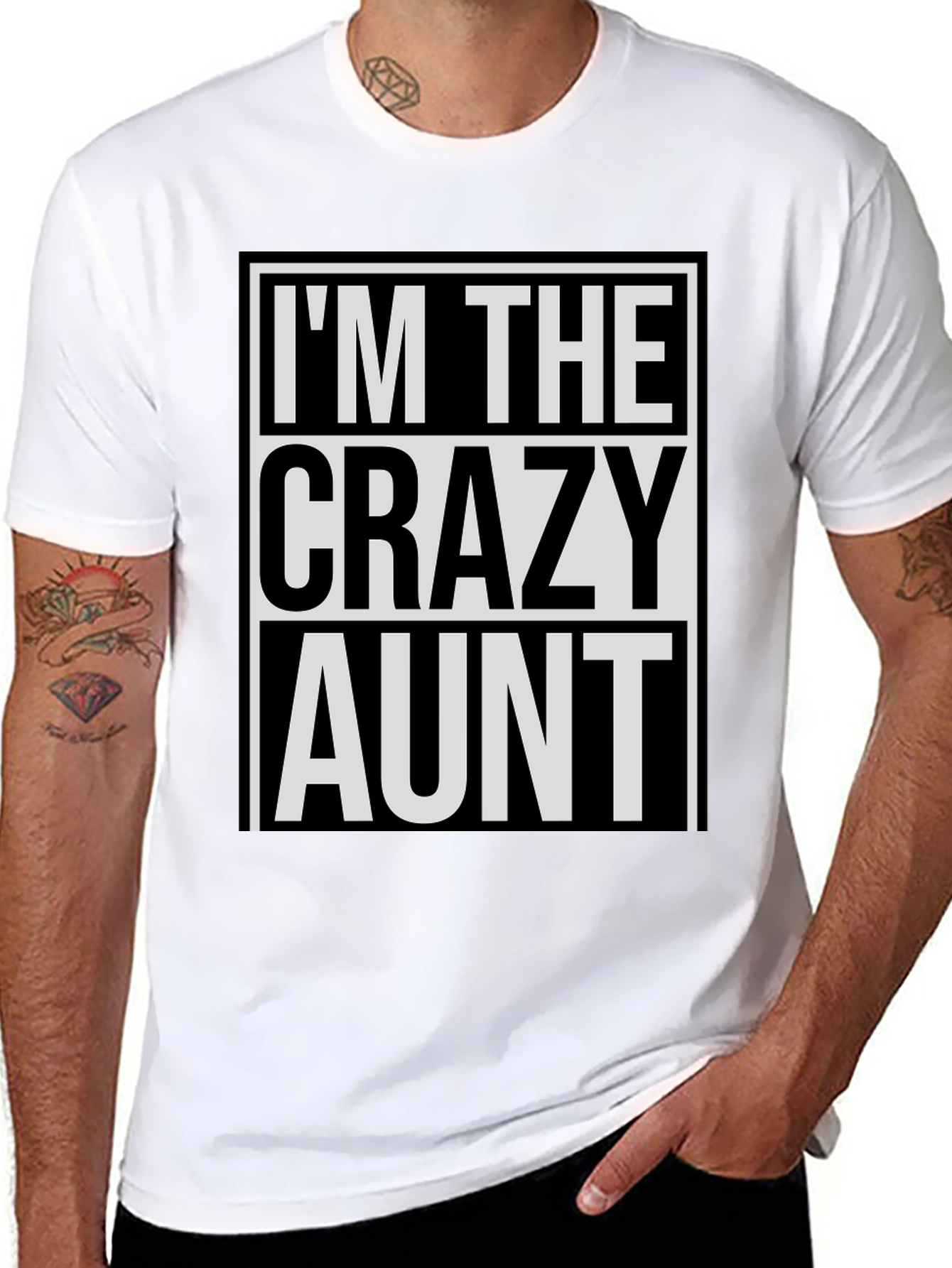 Black I'm The Crazy Aunt T-Shirt - Novelty Graphic Tee view 8