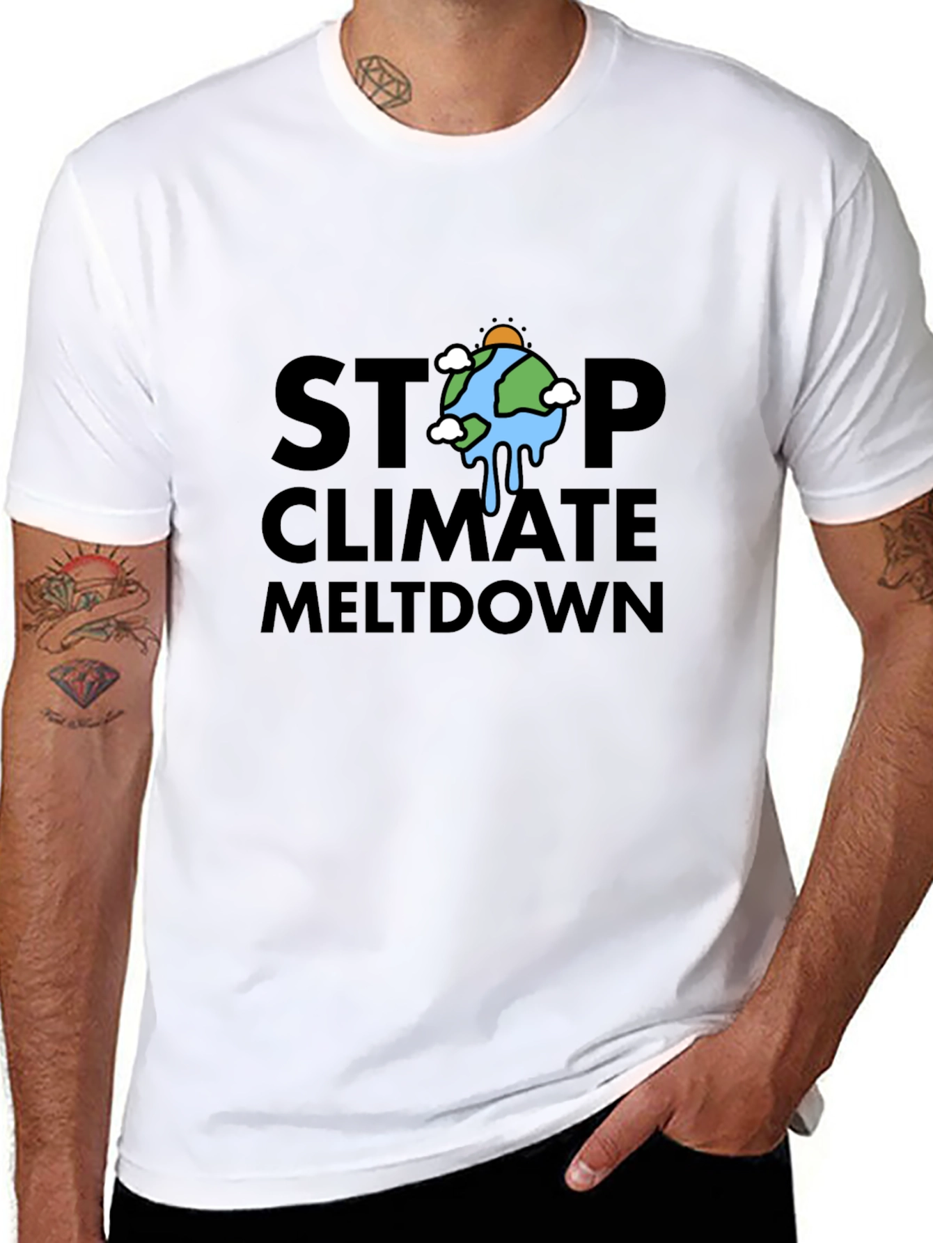 Black Stop Climate Meltdown T-Shirt view 8