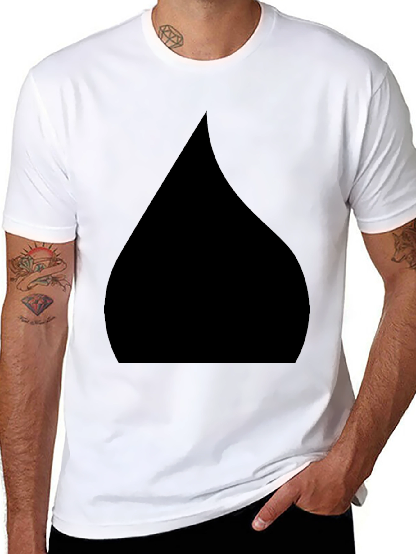 Black Bold Black Spade T-Shirt - Modern Minimalist Design view 8