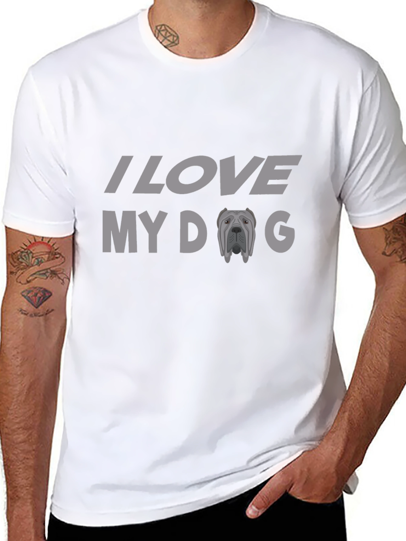 Black I Love My Dog Black T-Shirt view 8