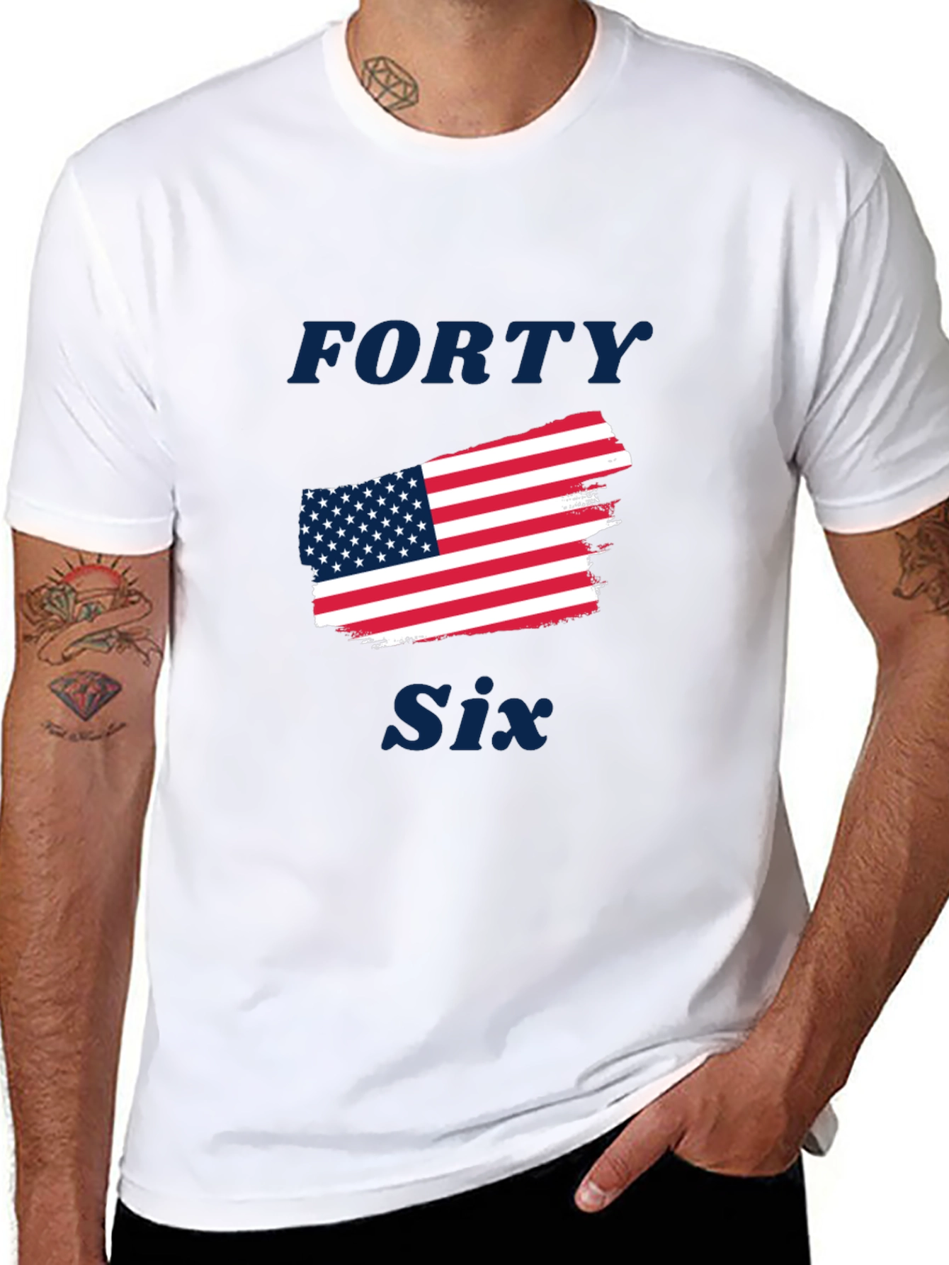 Black Forty Six American Flag Graphic Tee view 8