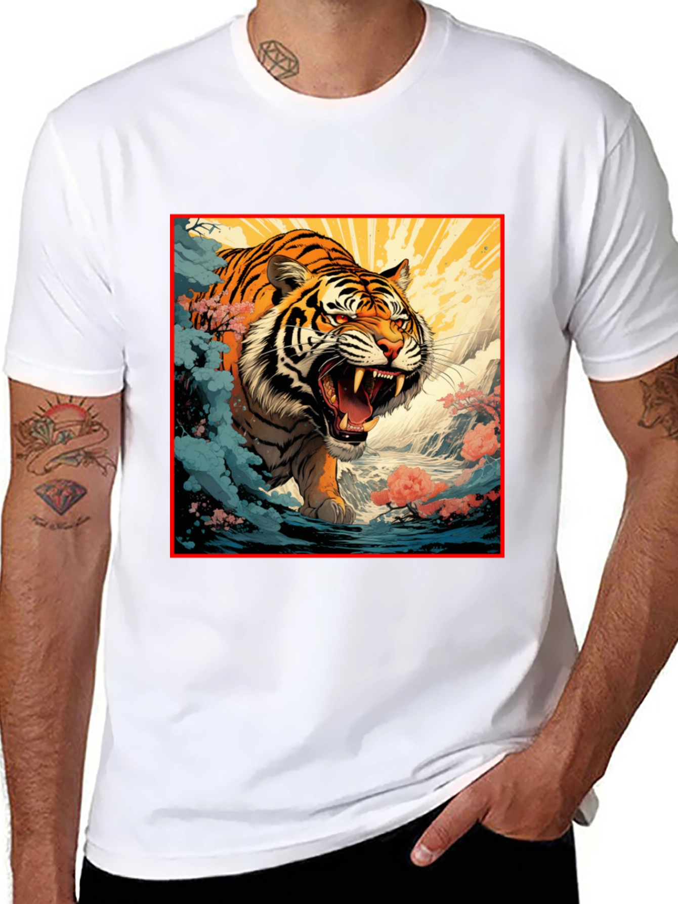 Black Tiger Graphic Black T-Shirt | Bold Animal Print Tee view 8