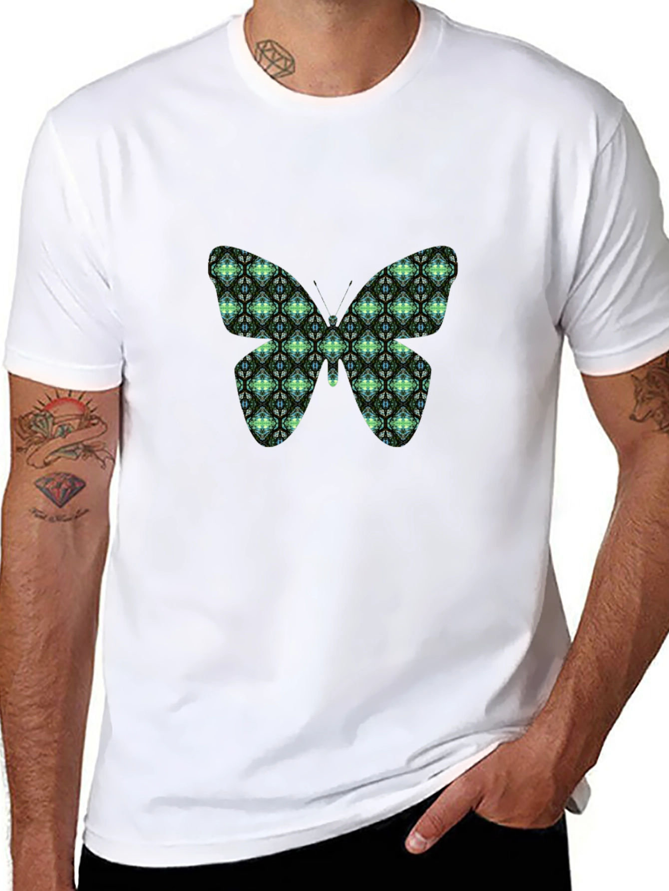 Black Butterfly Graphic Black T-Shirt view 8