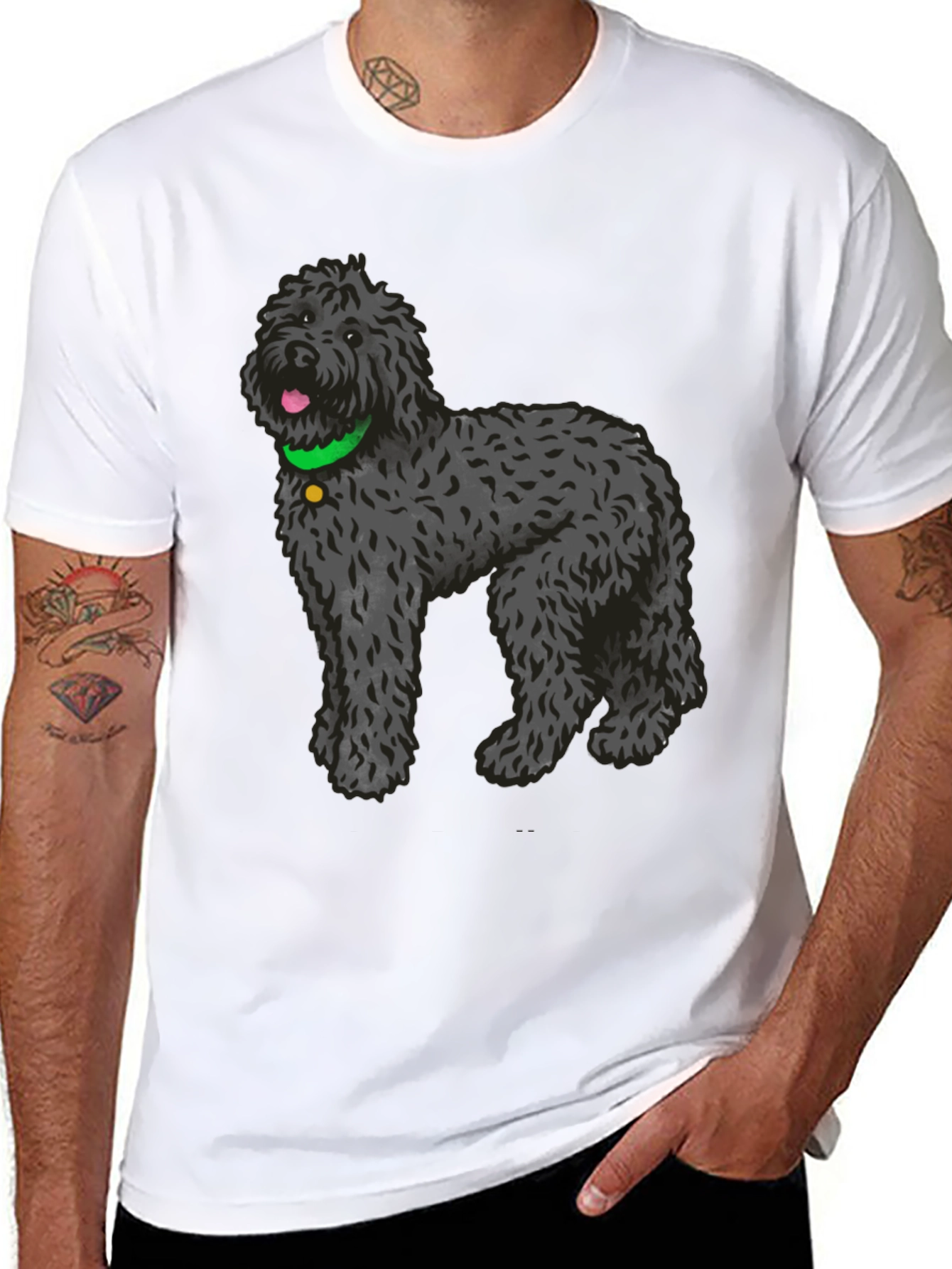 Black Dog Lover Tee - Black Portuguese Water Dog Graphic T-Shirt view 8