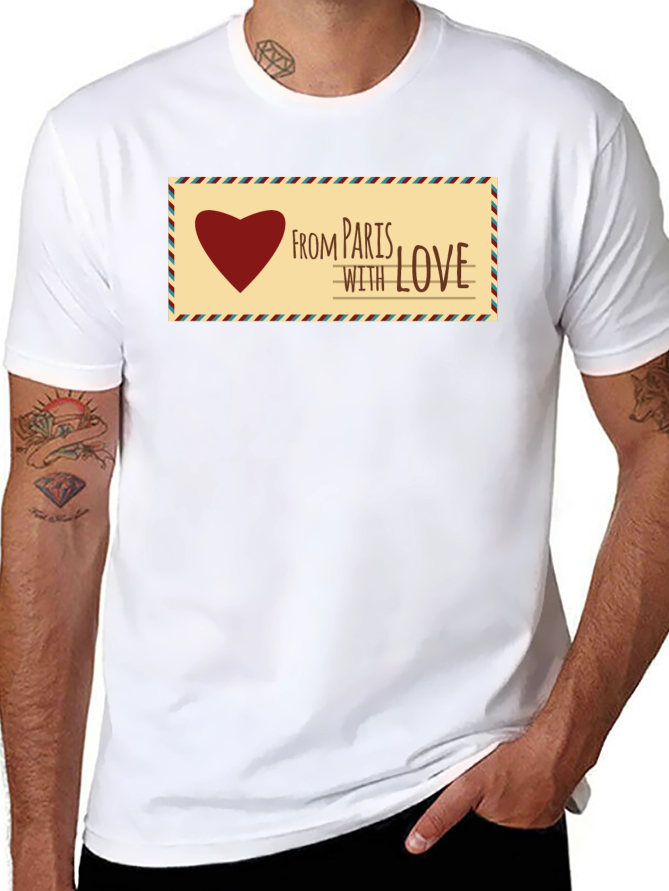 Black Paris With Love Graphic T-Shirt view 8
