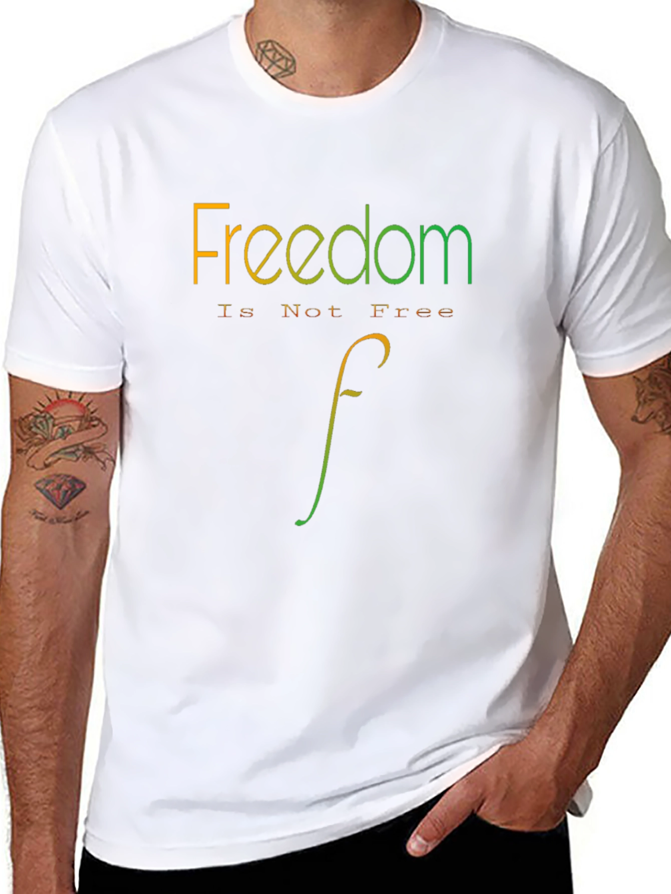 Black Freedom Graphic T-Shirt - Black Cotton Tee view 8