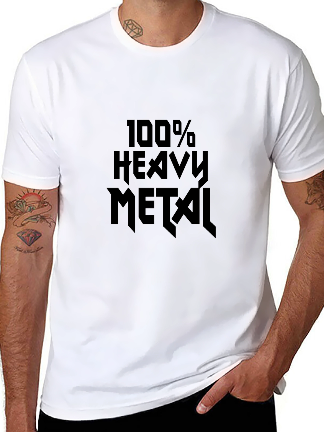 Black 100% Heavy Metal Black Graphic Tee view 8