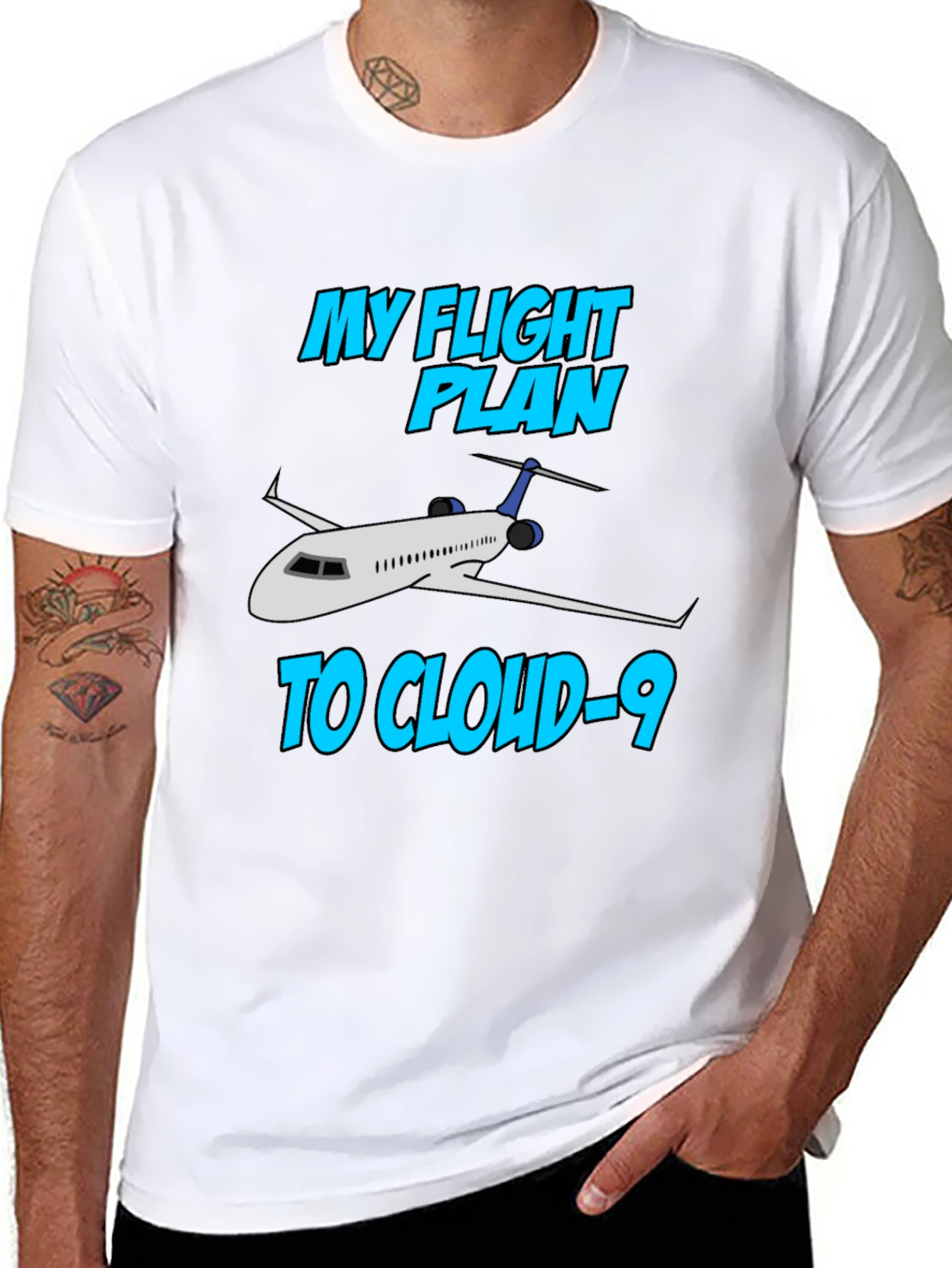 Black Flight Plan to Cloud-9 T-Shirt view 8