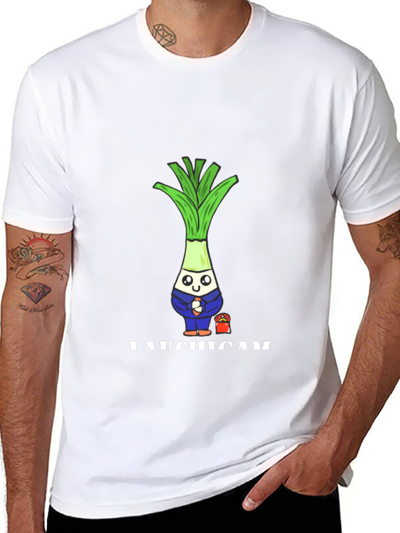 Funny Leek Character T-Shirt - 8