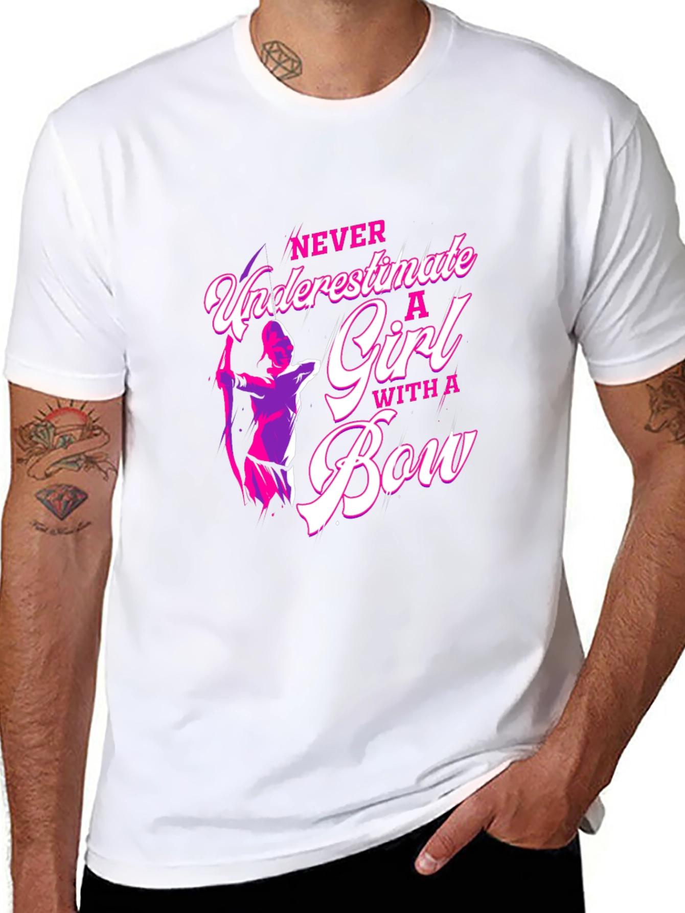 Black Archery Girl's T-Shirt: Never Underestimate! view 8