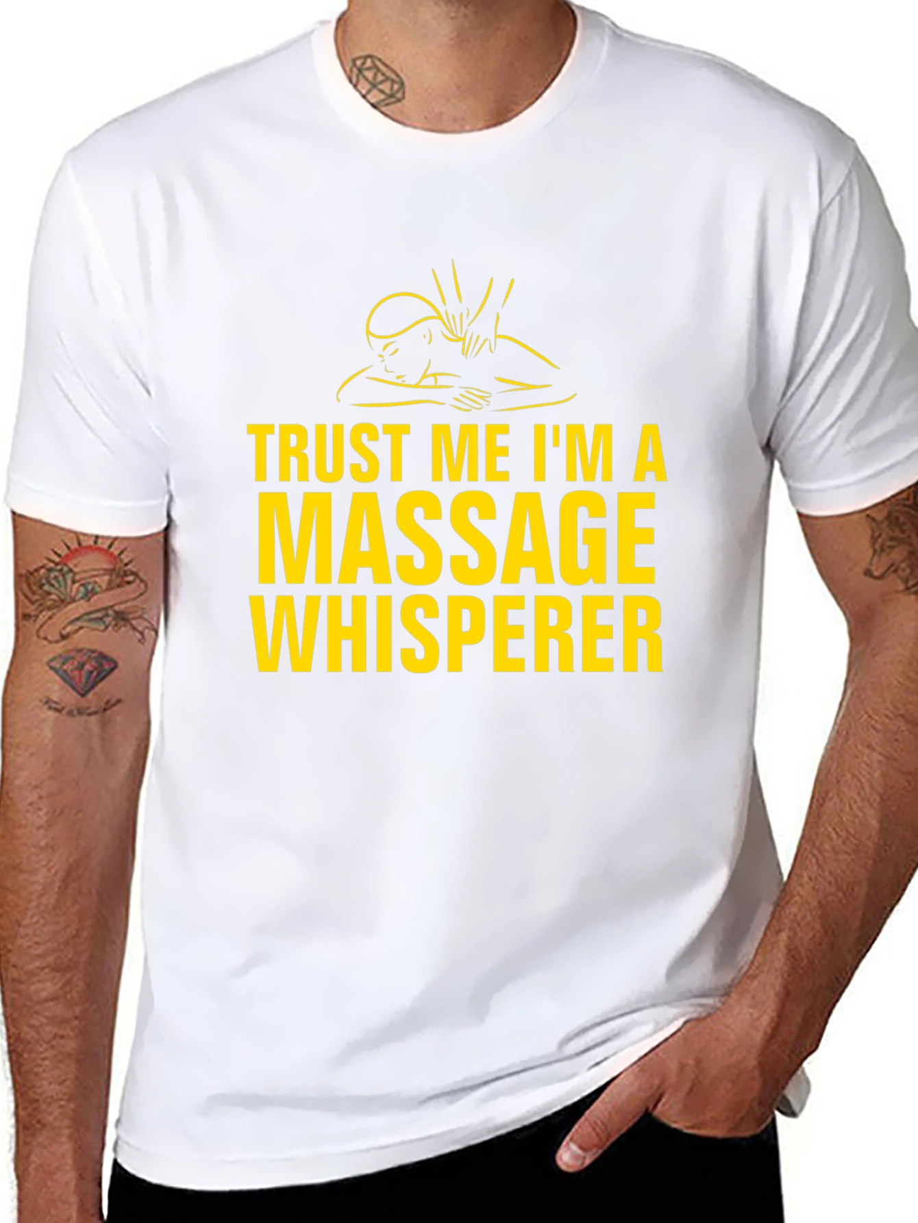 Black Massage Whisperer Graphic Tee - Black T-Shirt view 8