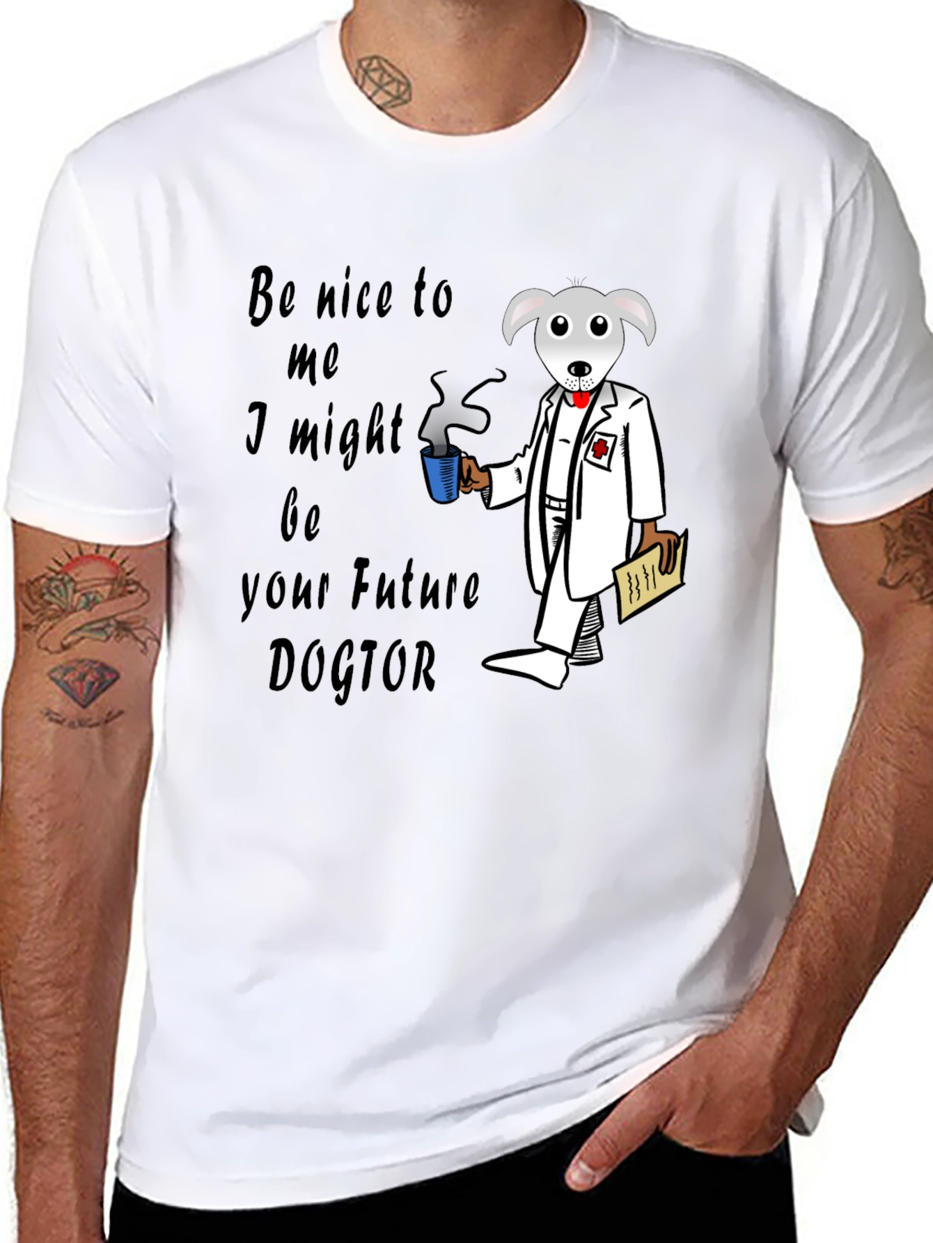 Black Future Doctor Dog T-Shirt view 8