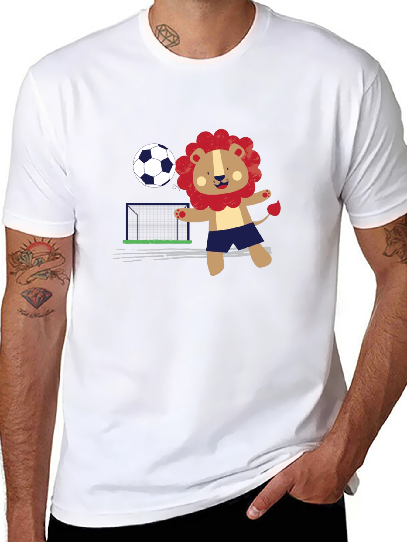Black Lion Soccer T-Shirt - Fun Graphic Tee view 8